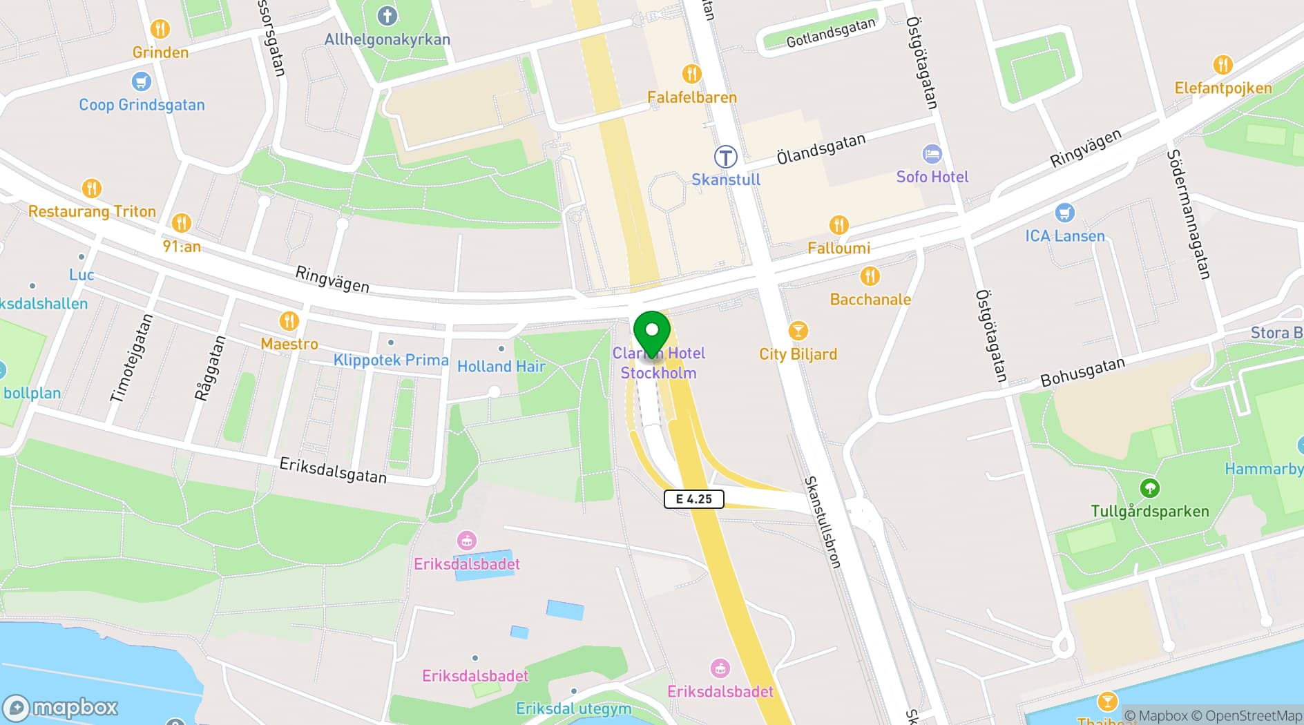 Map showing Hotel C Stockholm