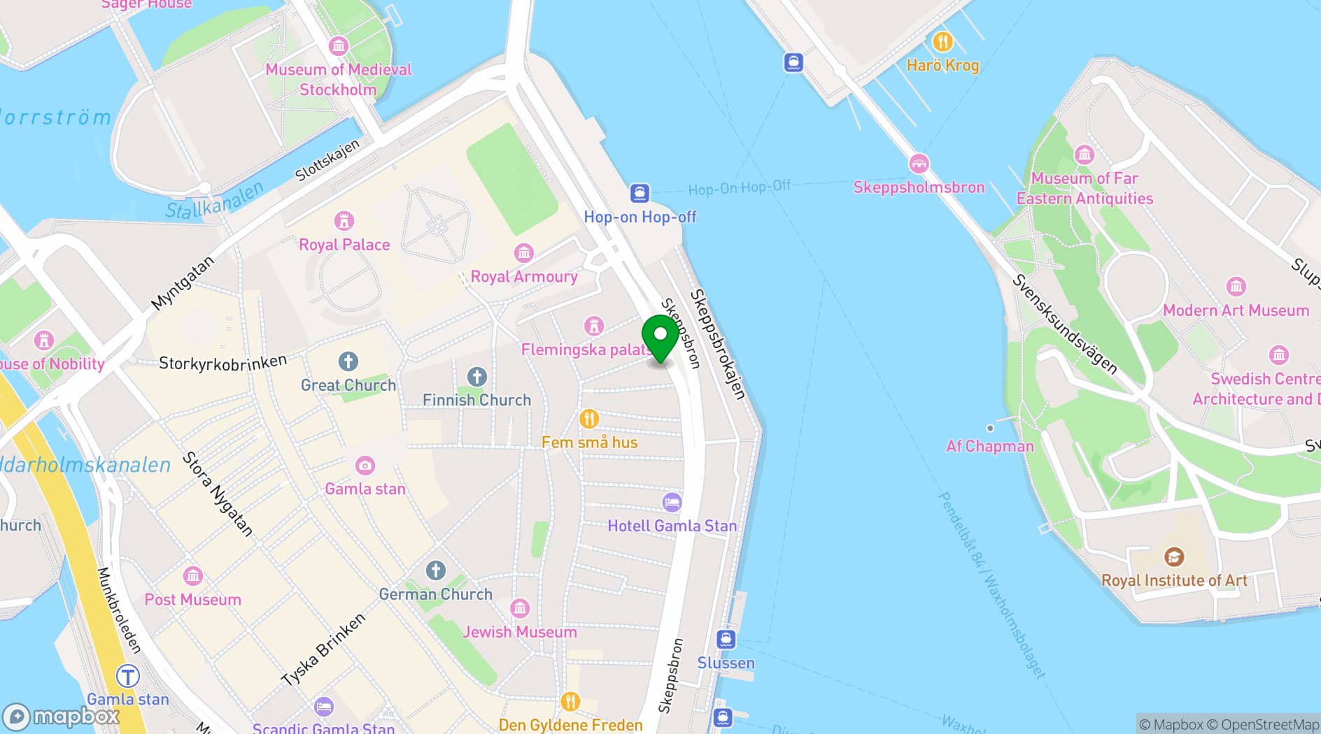 Map showing Sjofartshuset