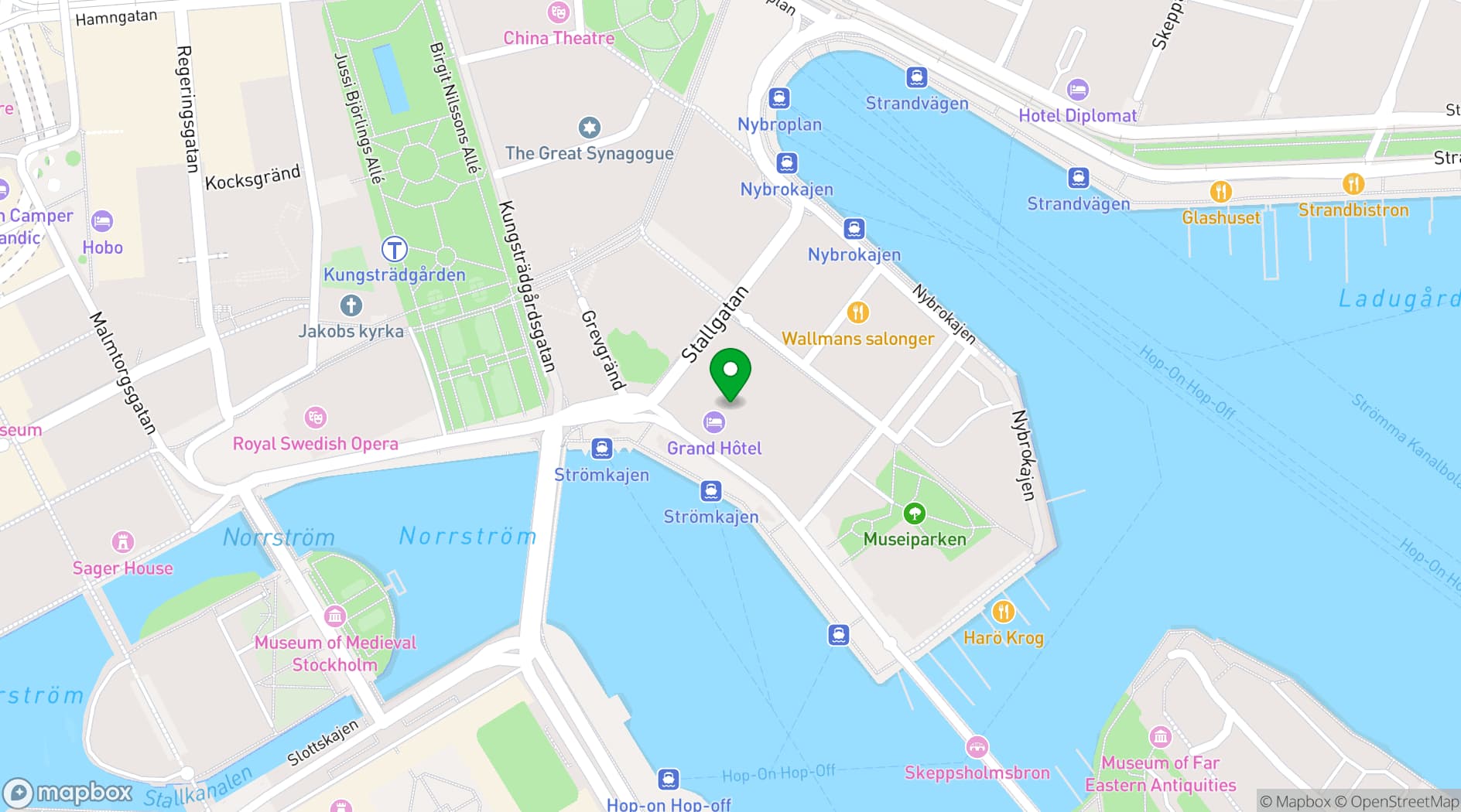 Map showing Grand Hotel (Stockholm)