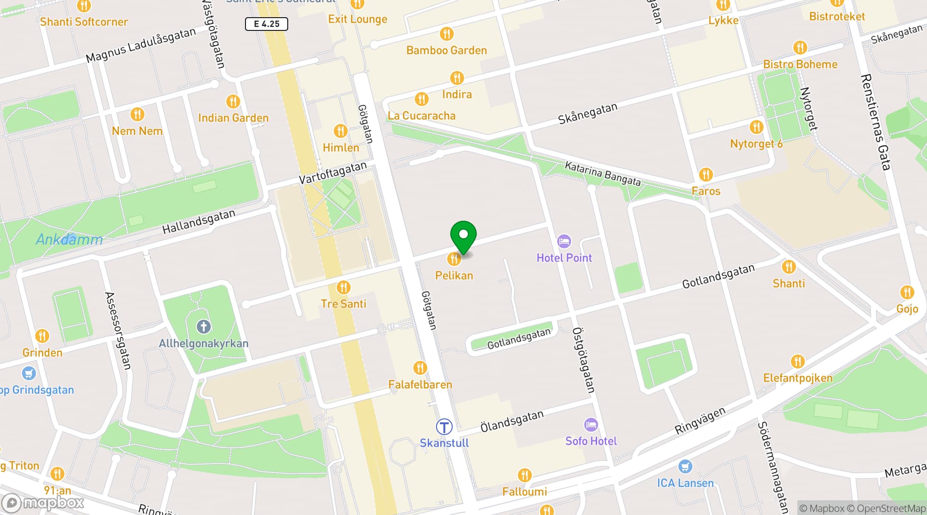 Map showing Lilla Matsalen