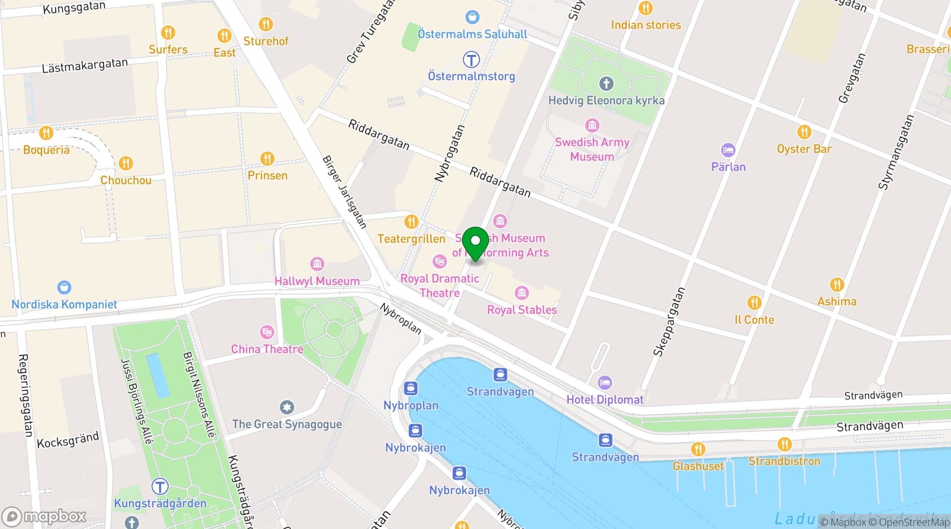 Map showing The Performing Arts Museum