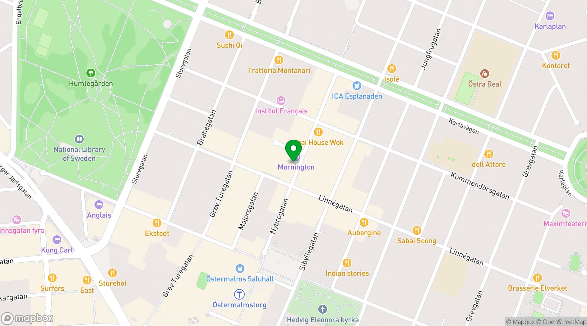 Map showing Mornington Hotel Stockholm City