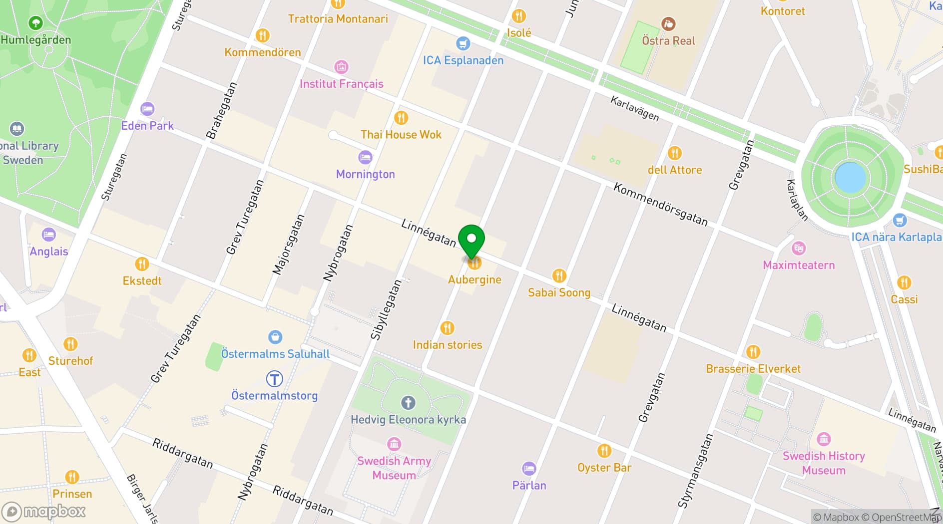 Map showing Aubergine
