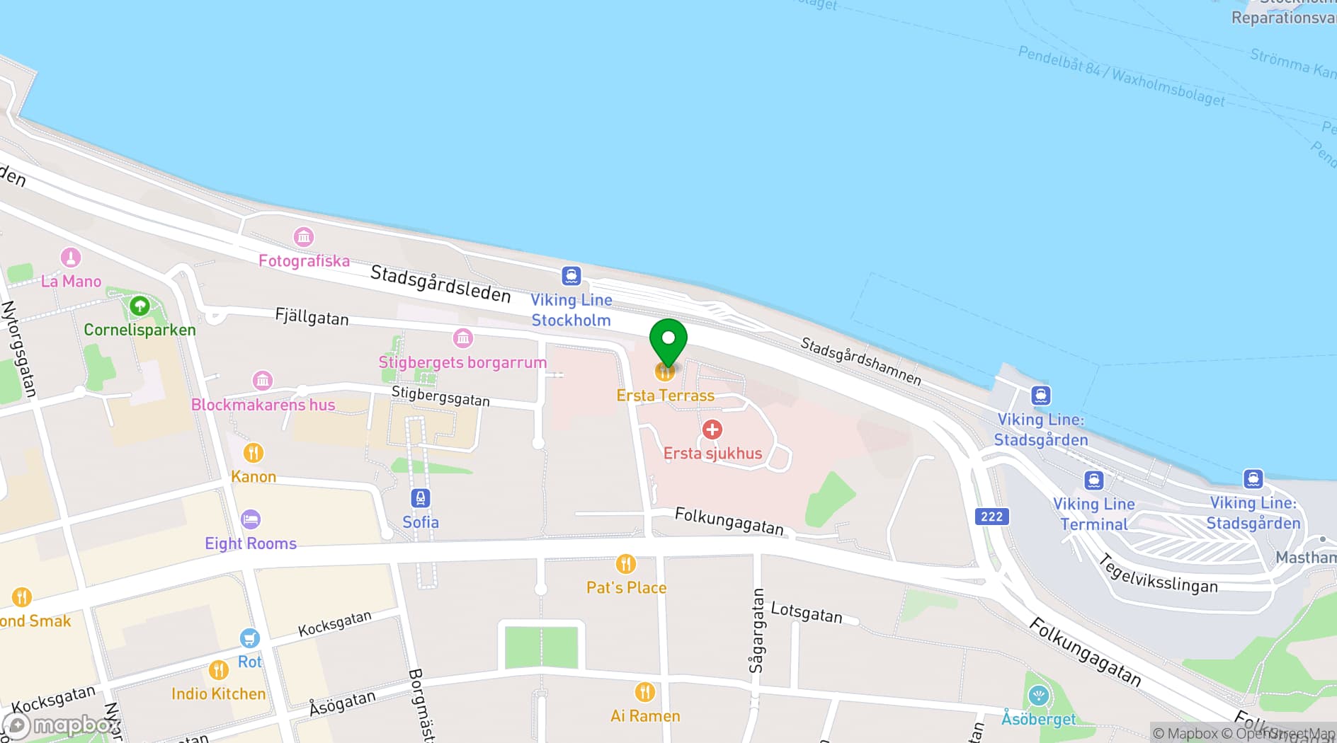 Map showing Ersta Conference