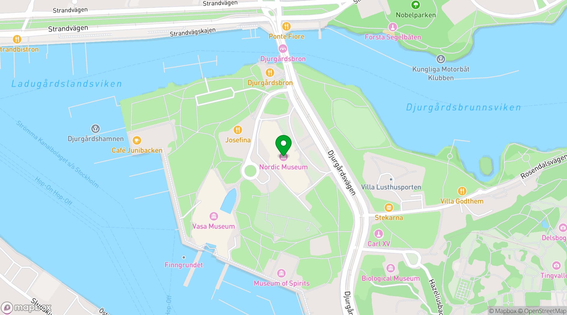 Map showing Nordiska museet