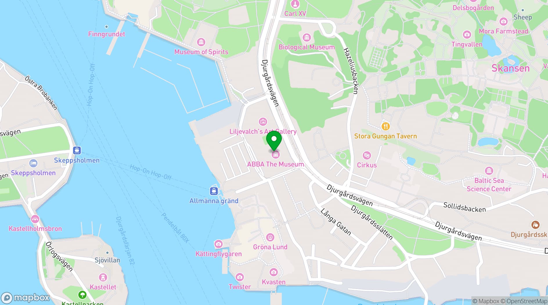 Map showing Backstage Hotel