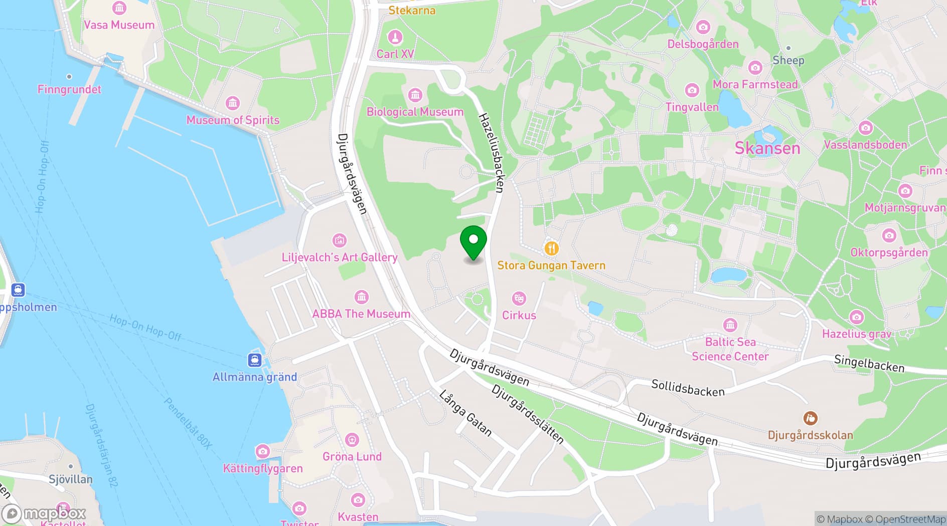 Map showing Hasselbacken