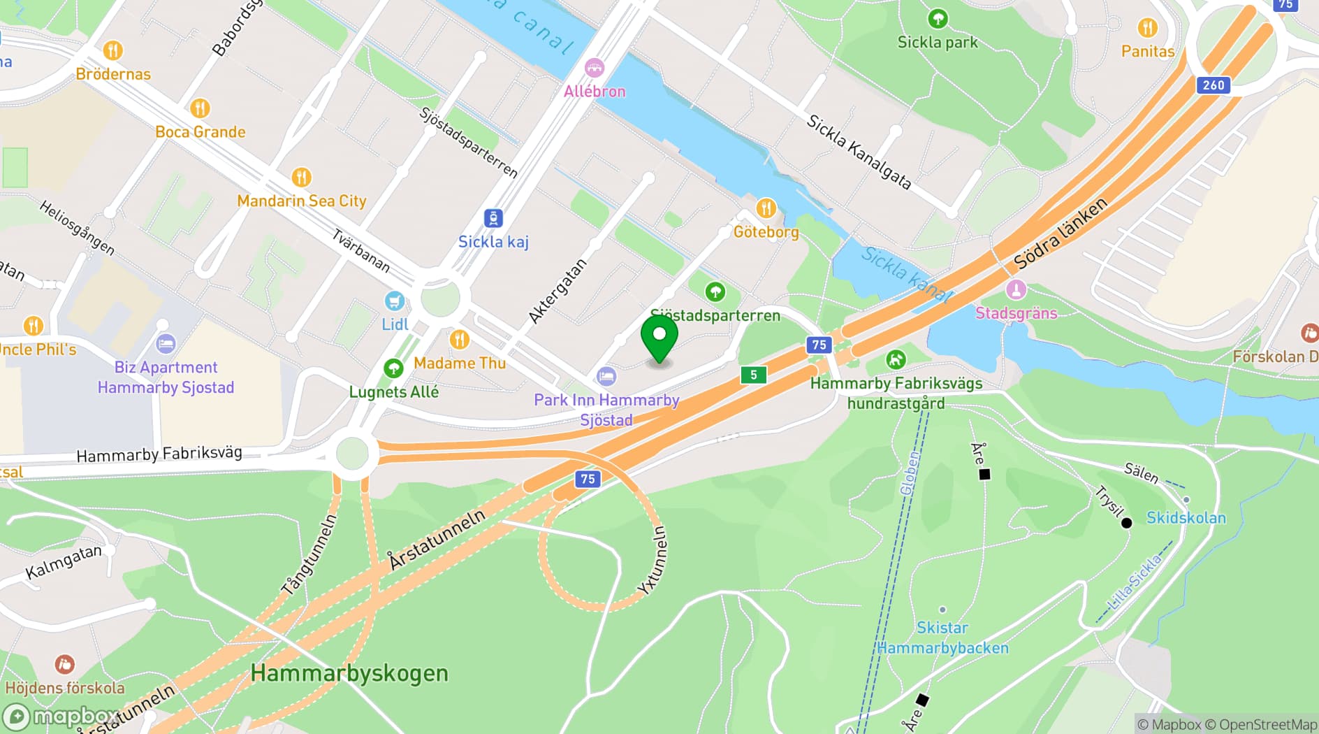 Map showing Best Western Plus Park City Hammarby Sjoestad Hotel Stockholm