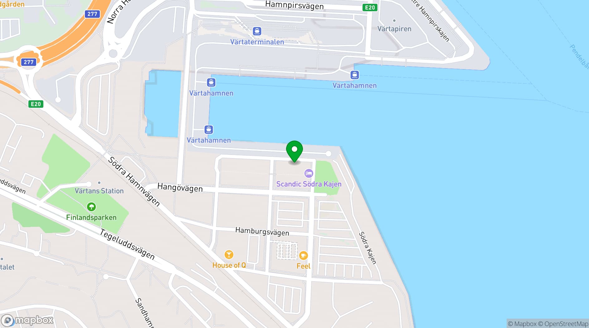 Map showing Scandic Hotels