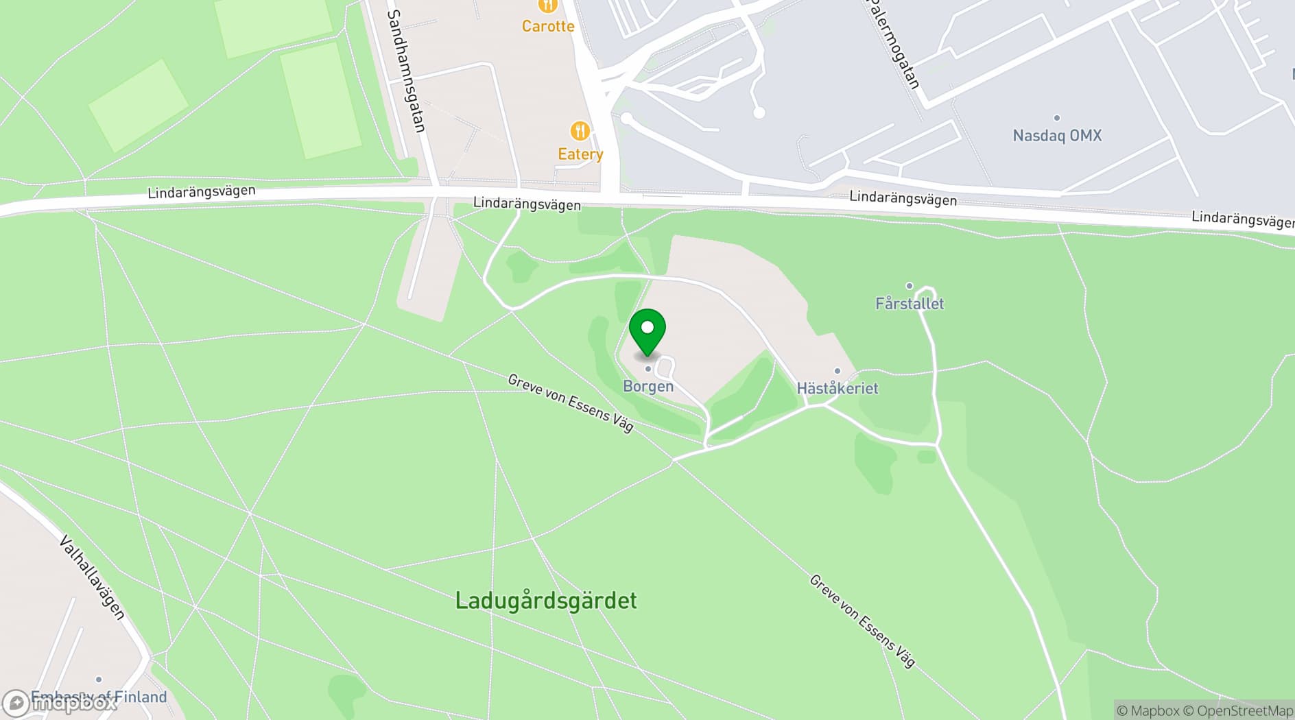 Map showing Kungliga Borgen