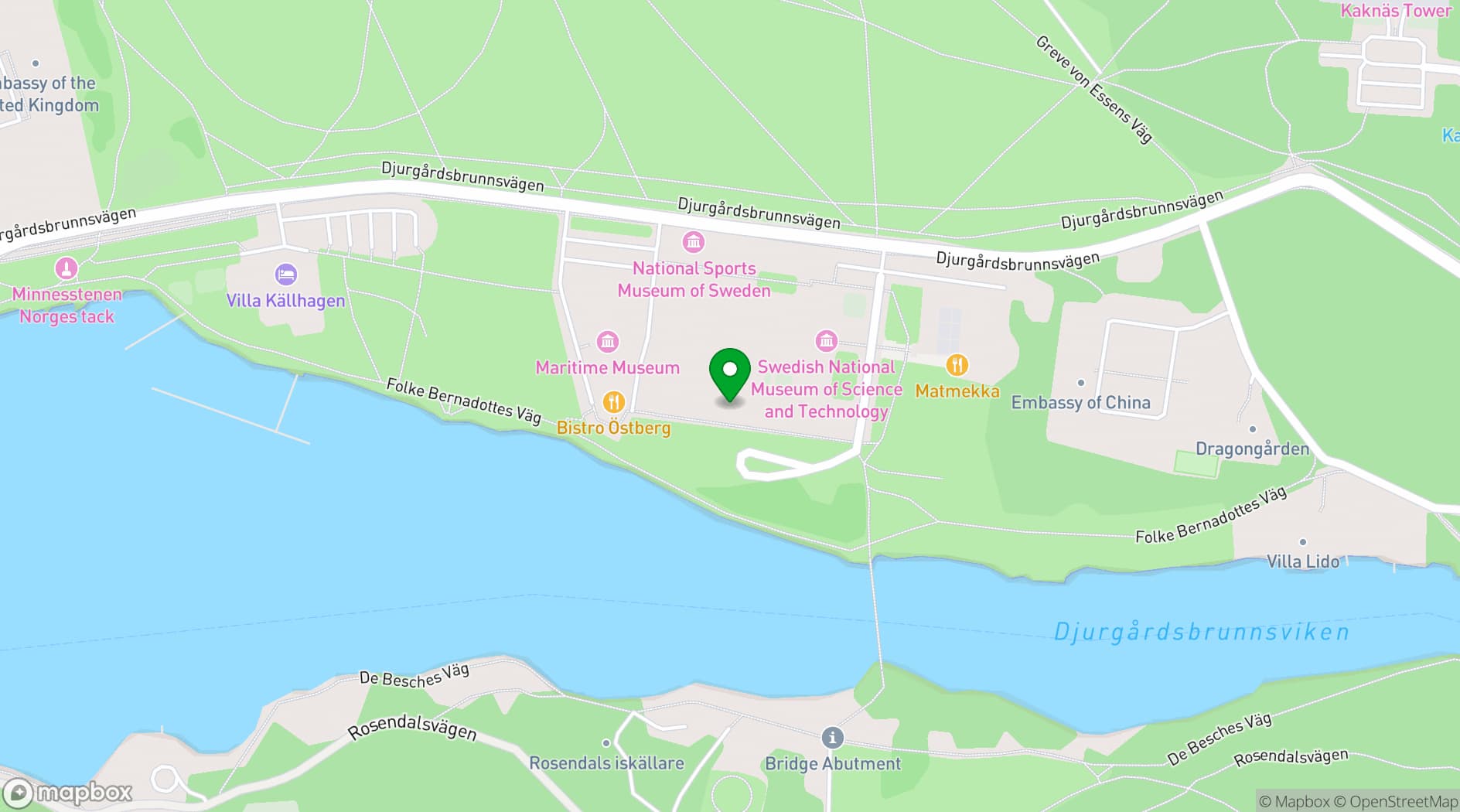 Map showing Tekniska Museet