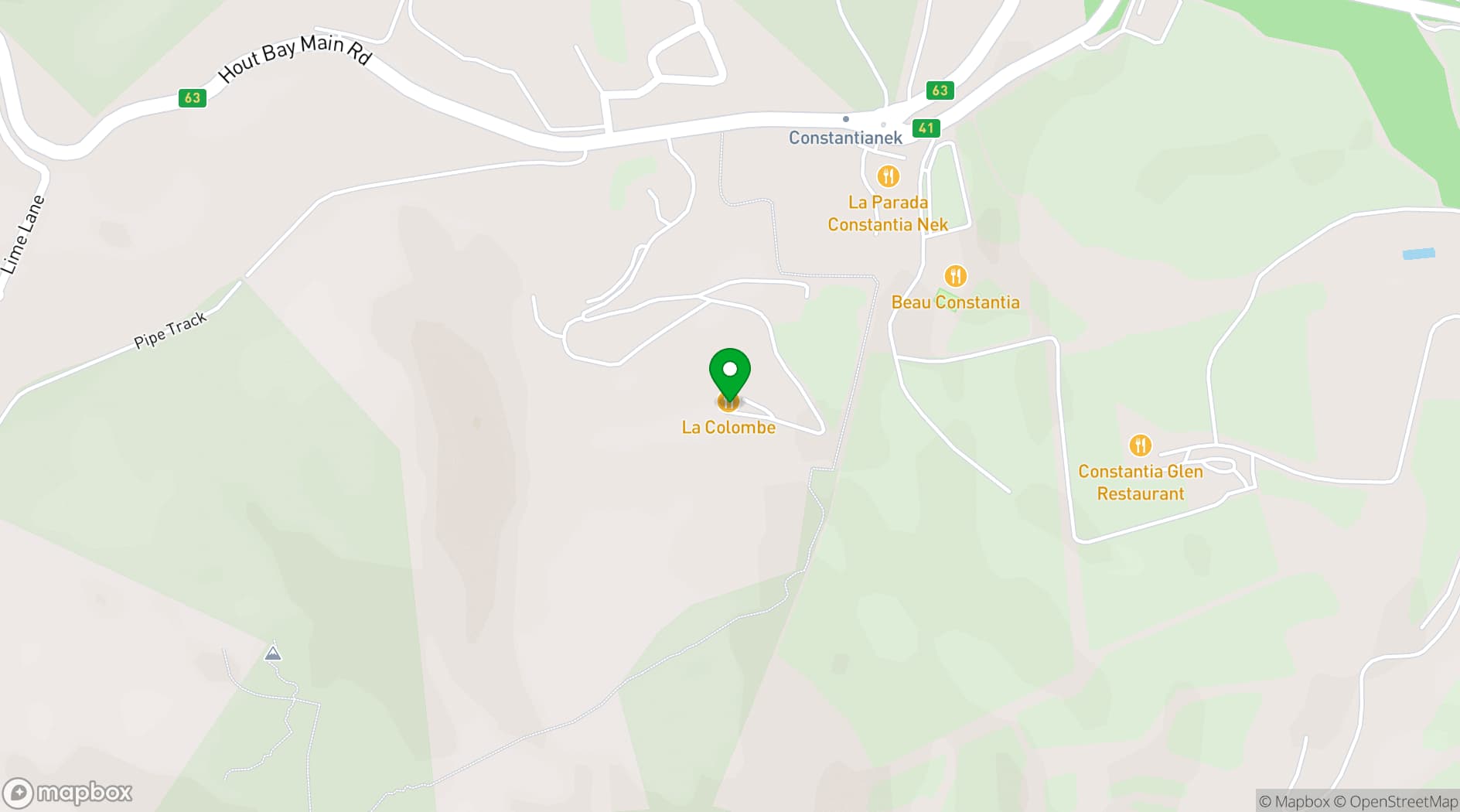 Map showing La Colombe Group