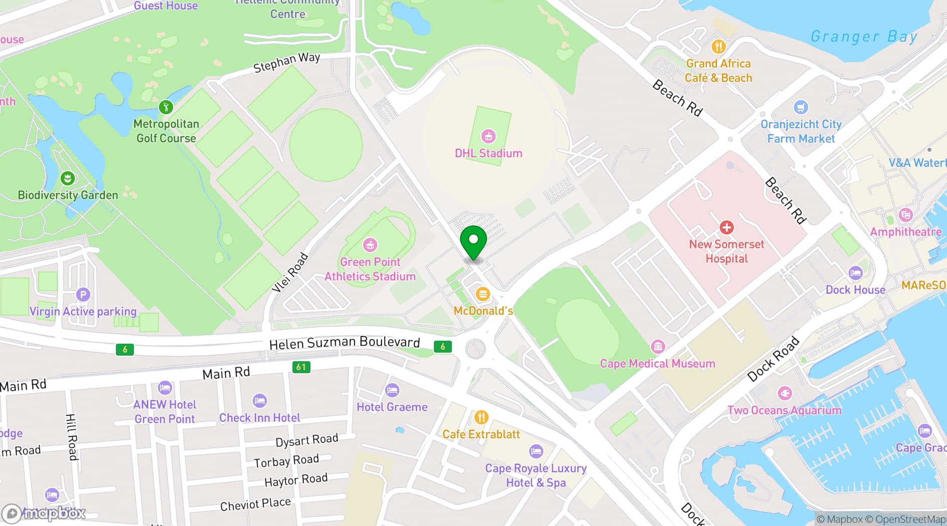 Map showing DHL Stadium