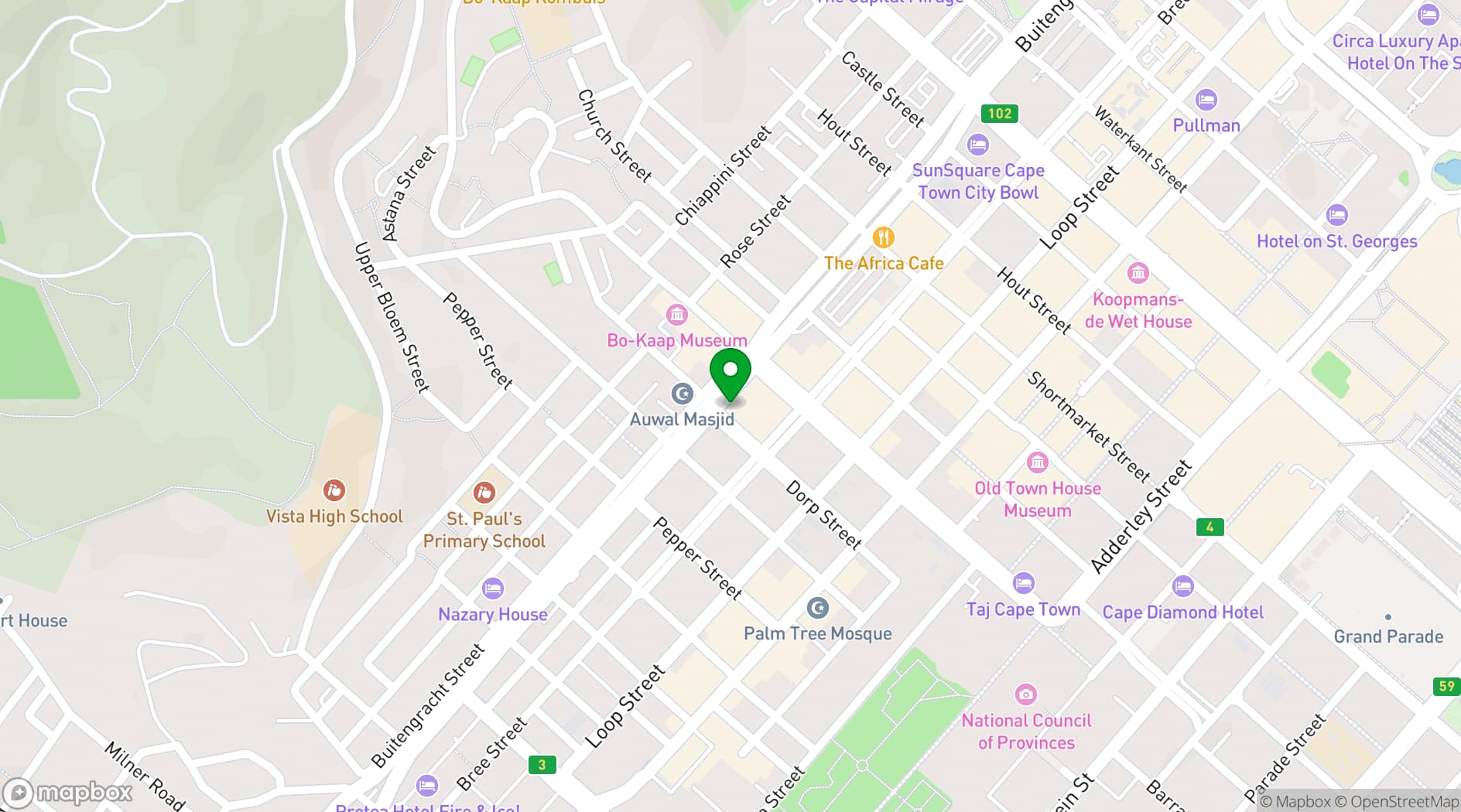 Map showing Cape Town Lodge Hotel and Conference Centre