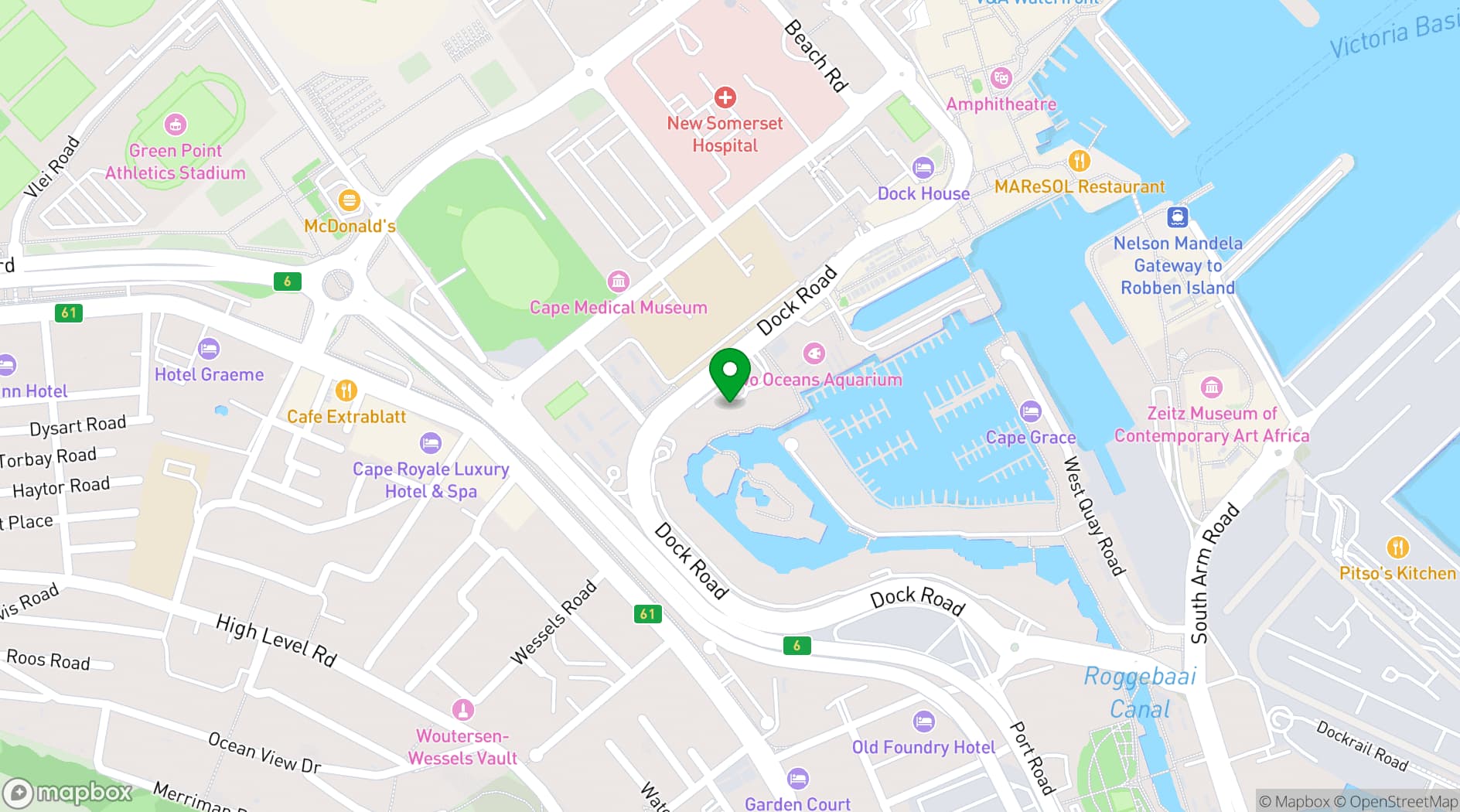 Map showing Nobu Cape Town