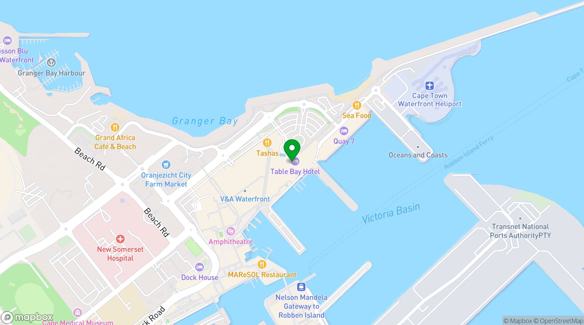 Map showing The Table Bay