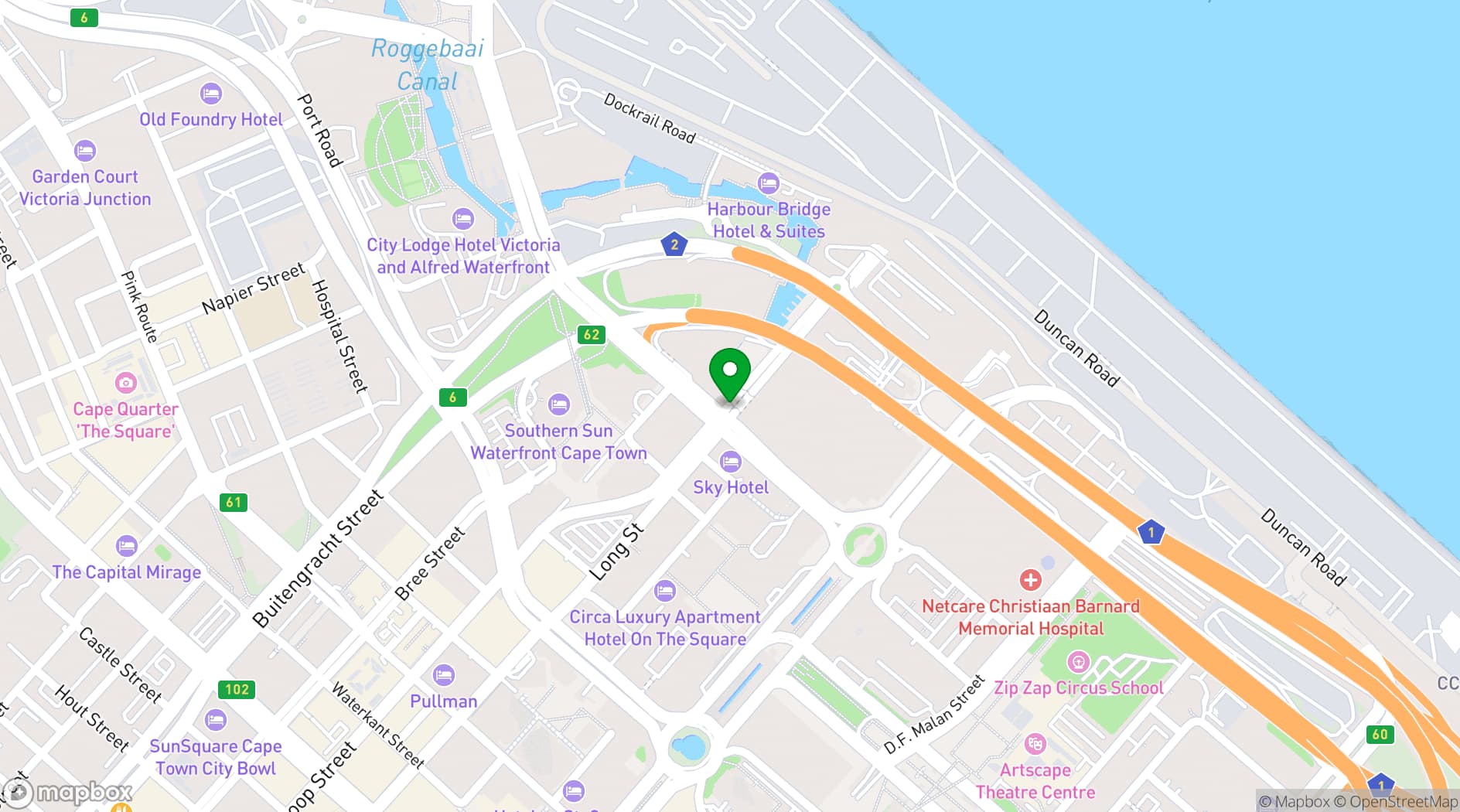 Map showing CTICC