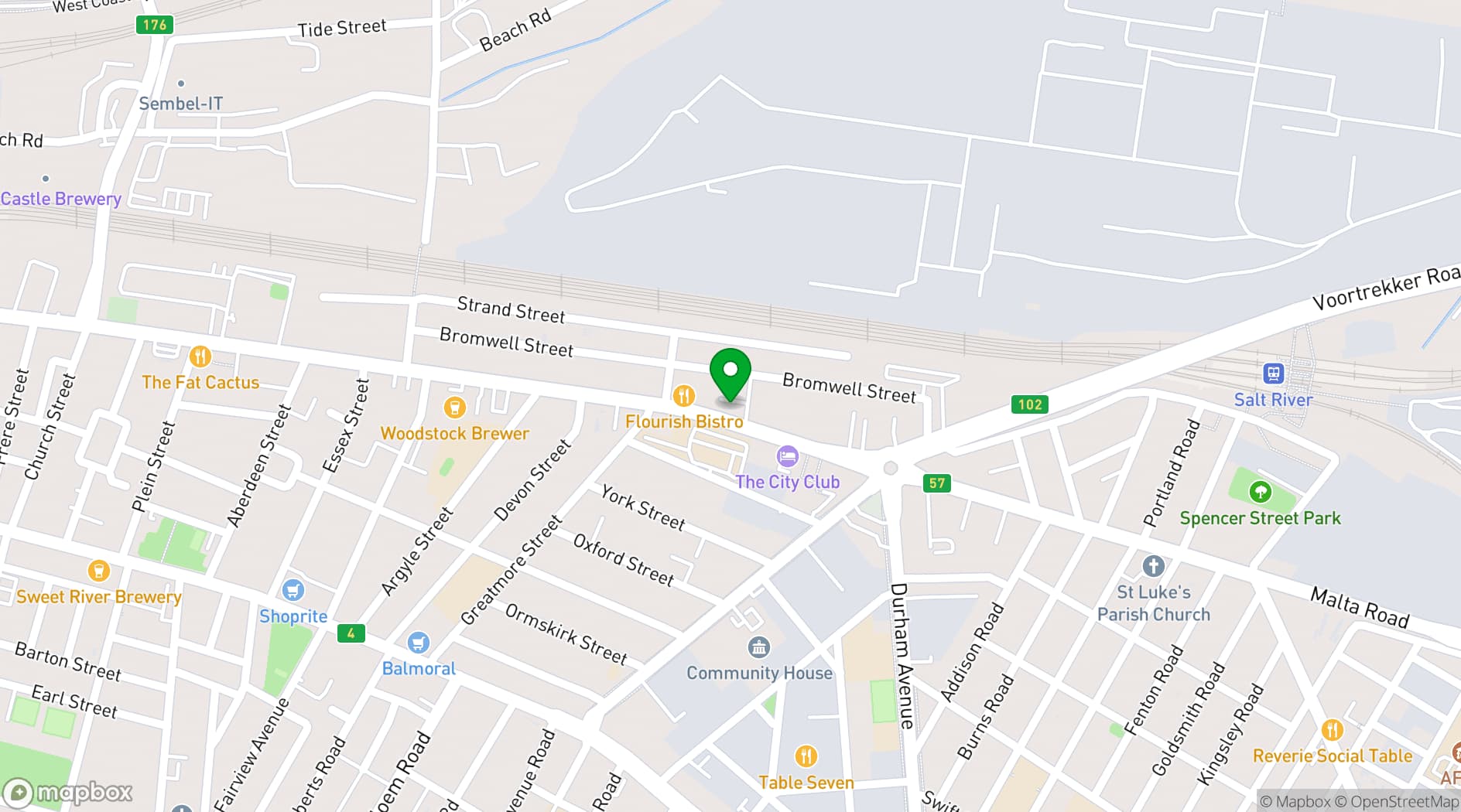 Map showing The Potluck Club