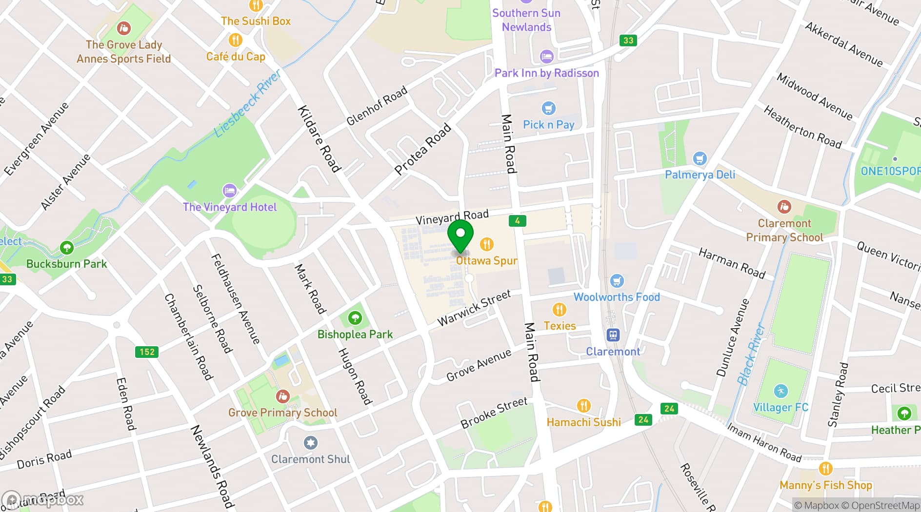Map showing Cavendish Square