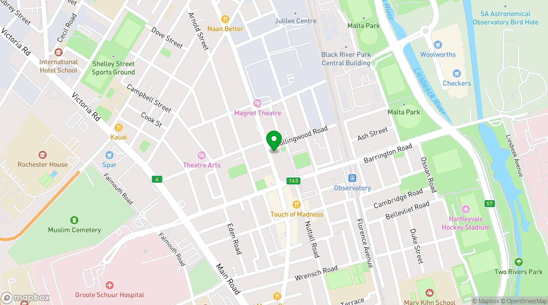 Map showing Observatory Sport and Recreation Centre