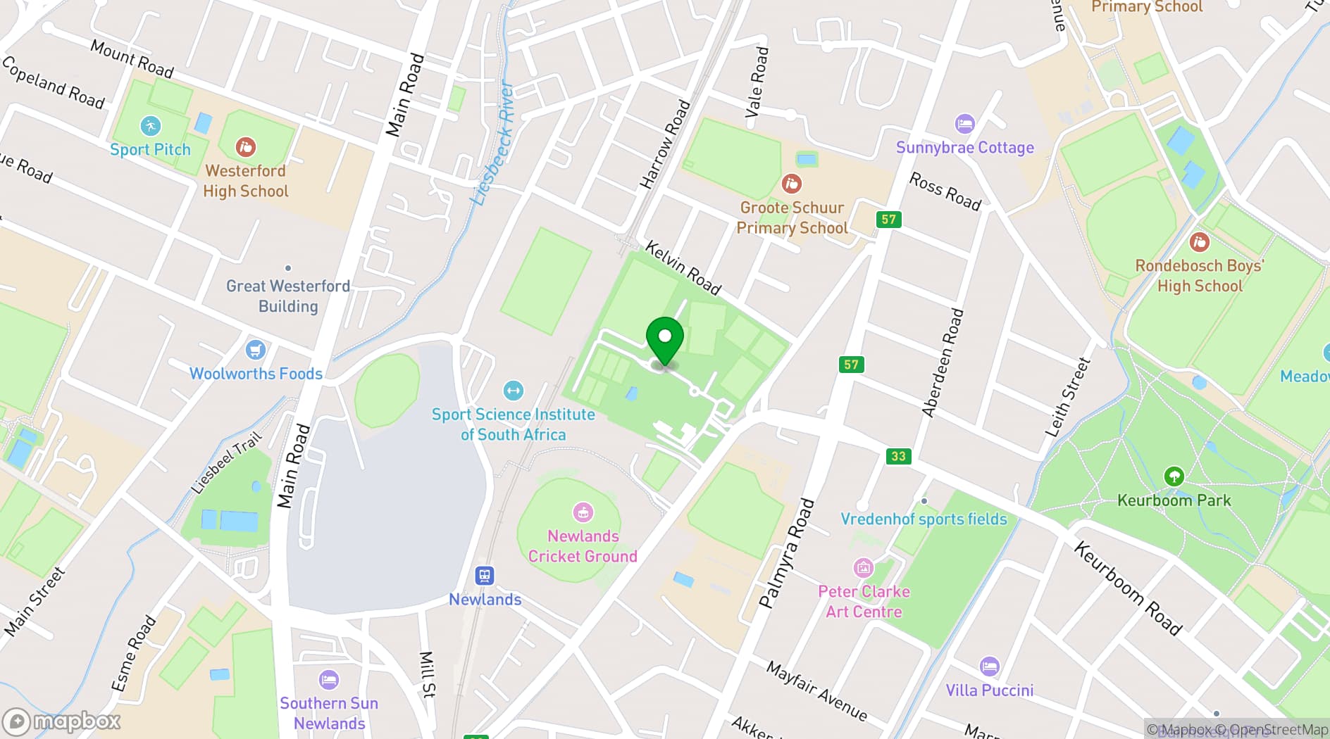 Map showing Kelvin Grove Club