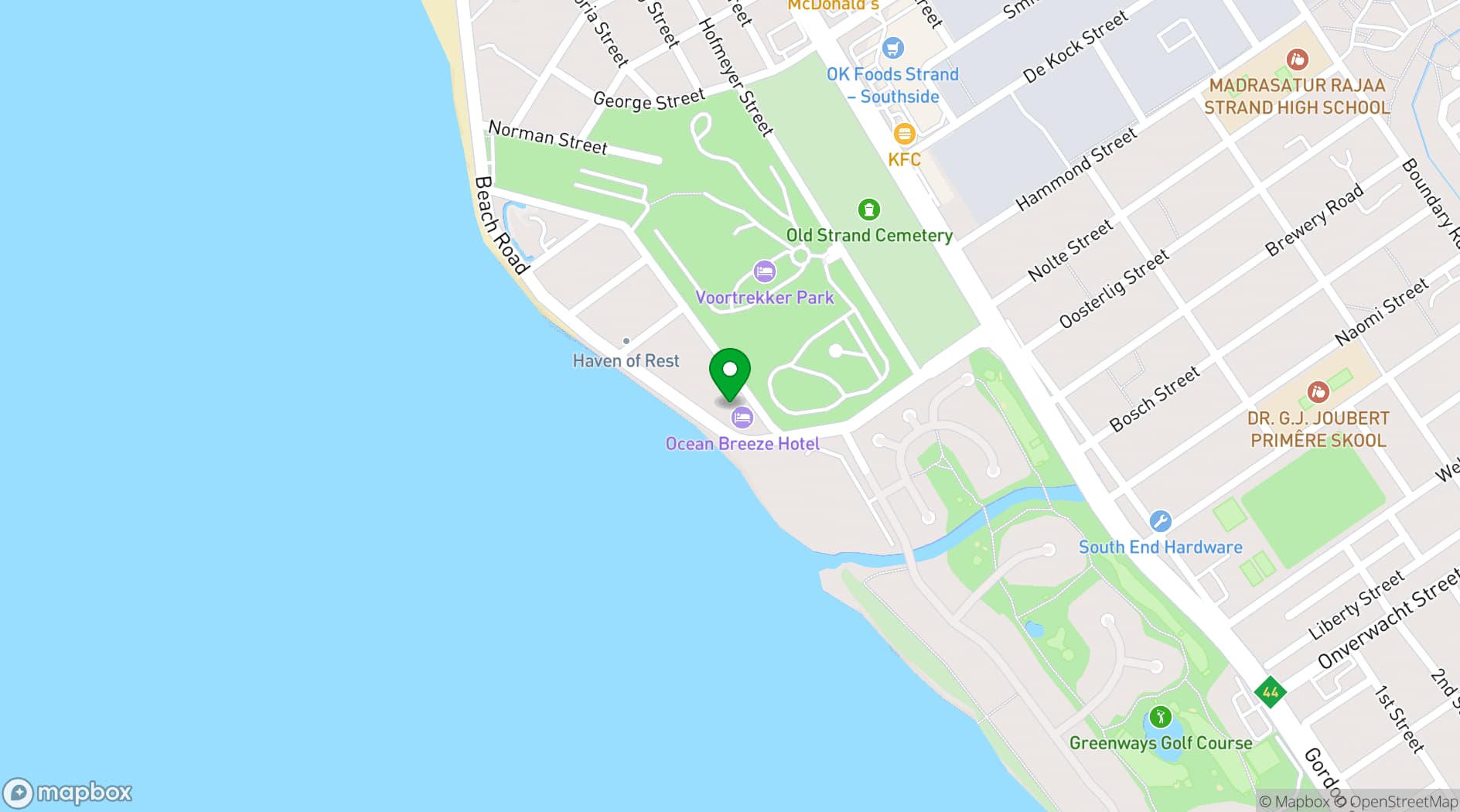 Map showing Ocean Breeze Hotel & Conference Centre