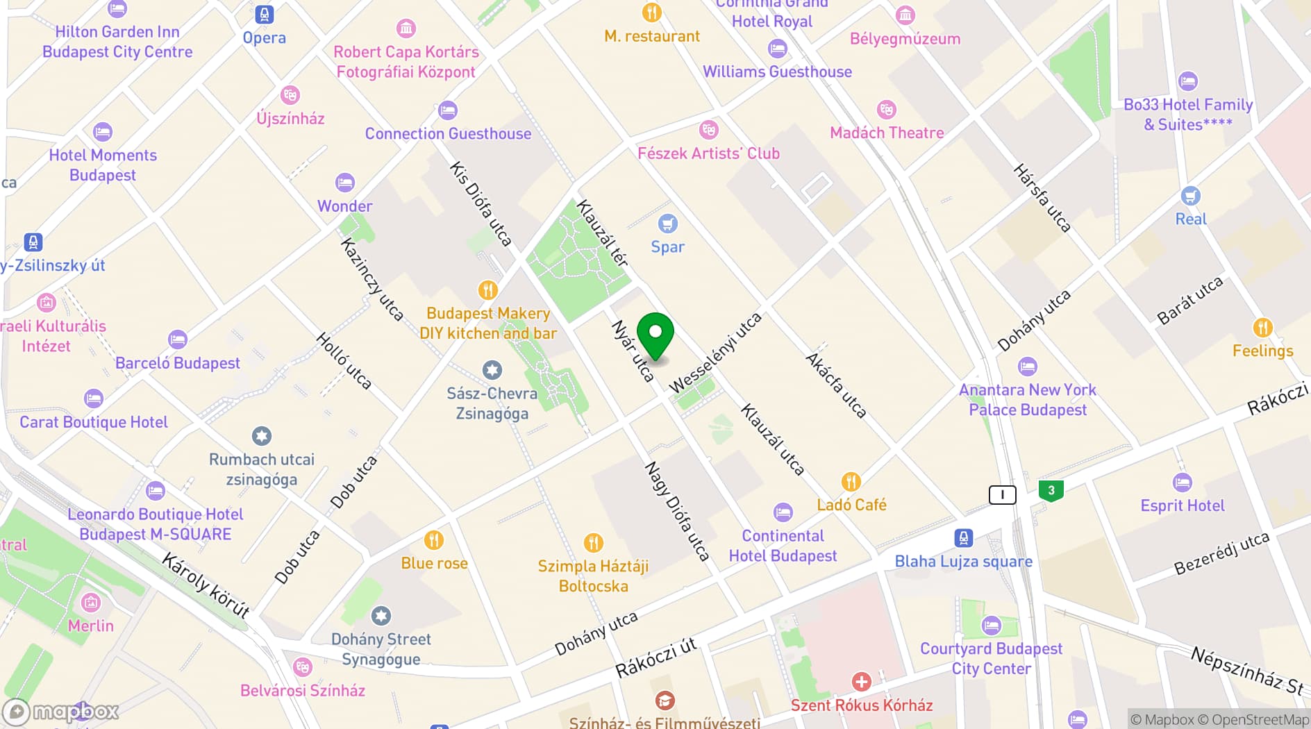 Map showing Black Swan Bar