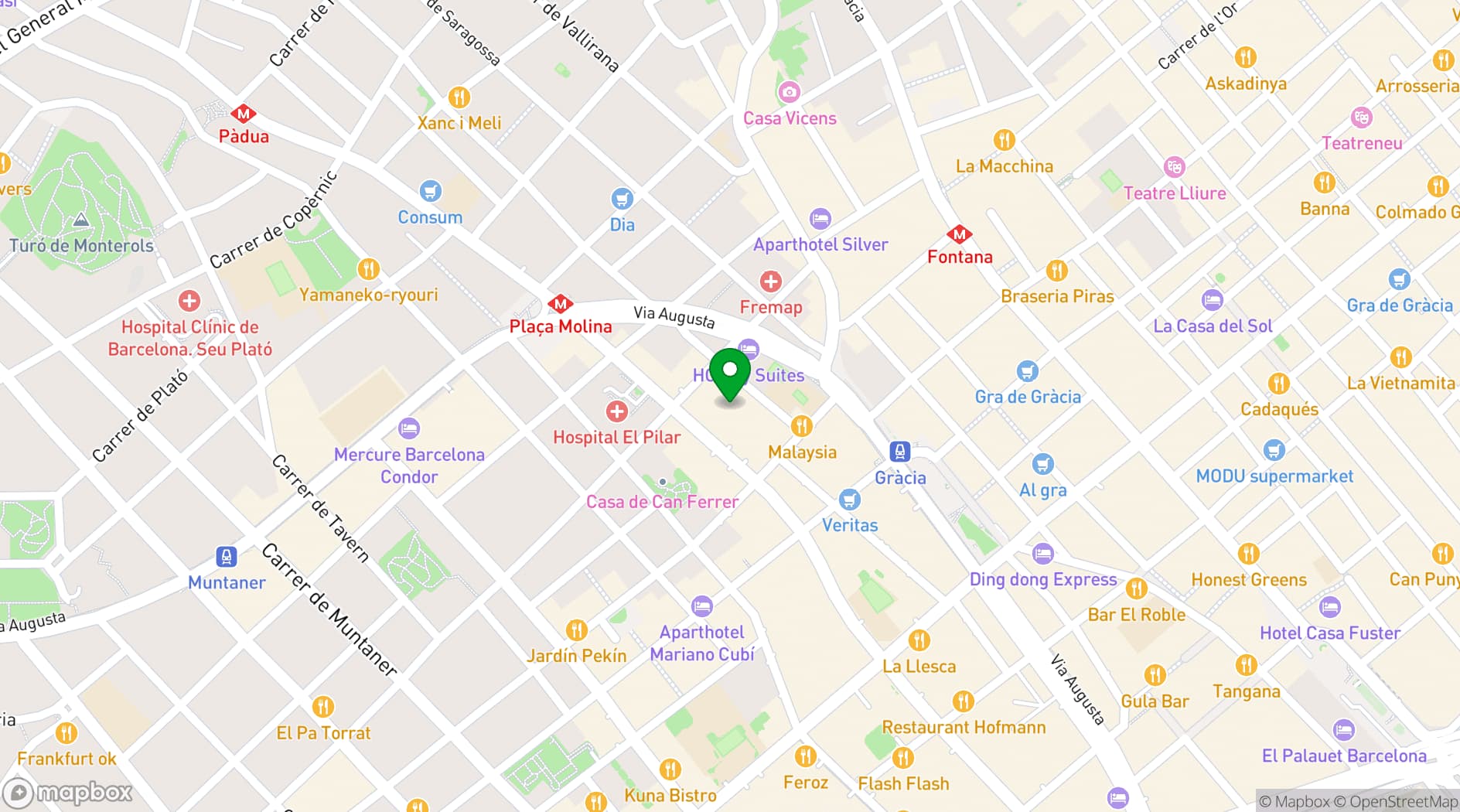 Map showing Sugar Barcelona