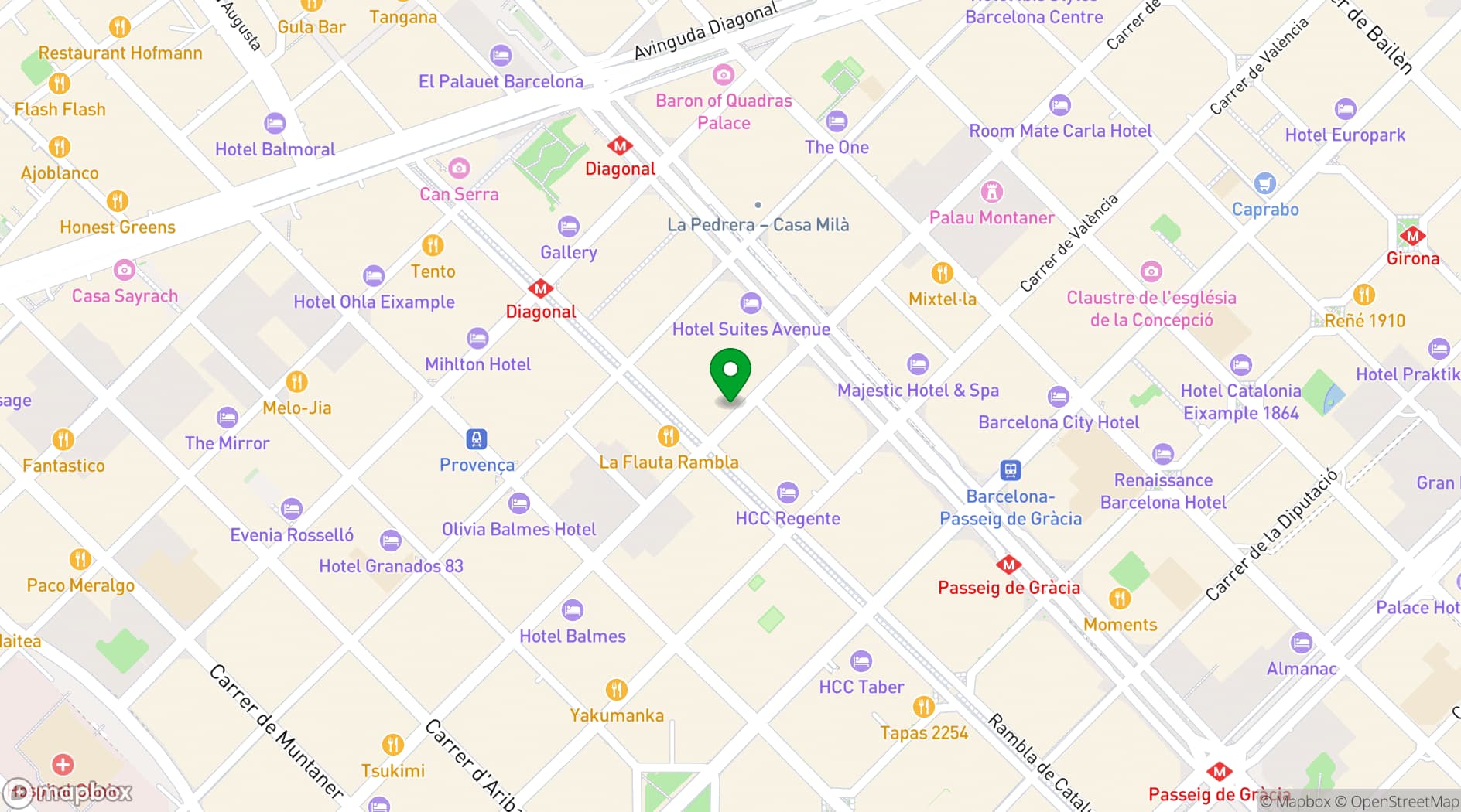 Map showing Alexandra Barcelona Hotel, Curio Collection by Hilton
