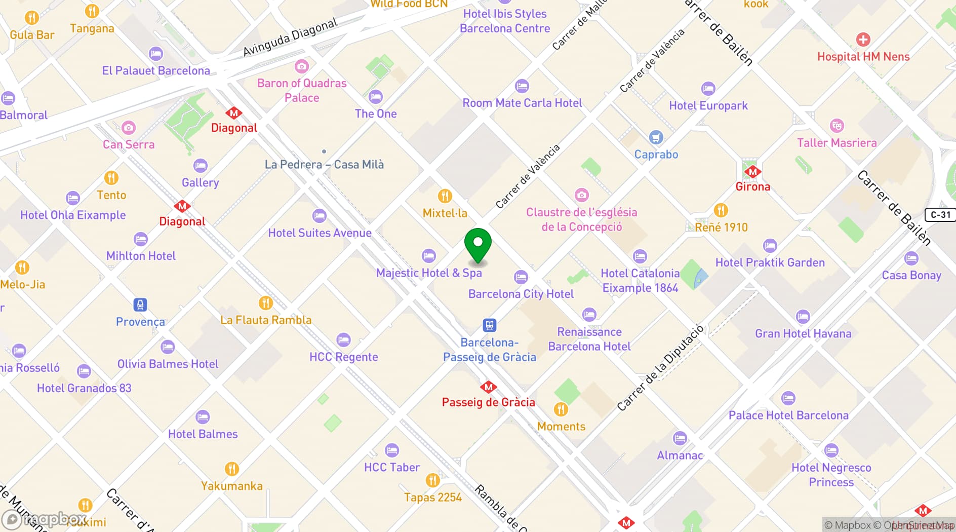 Map showing El Portal de l'Eixample