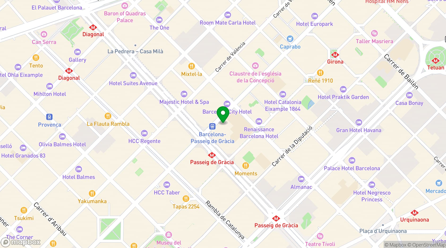Map showing CocoVail Beer Hall