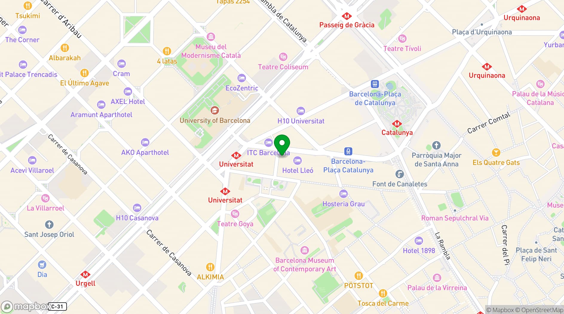 Map showing Hotel Midmost
