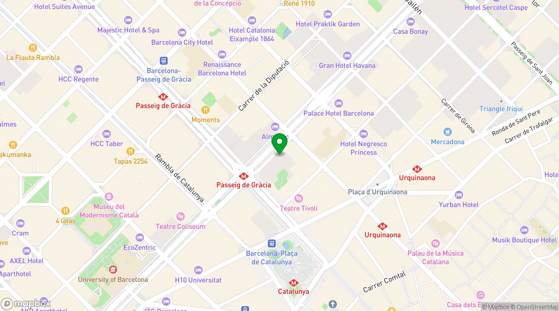Map showing Hotel Granvia