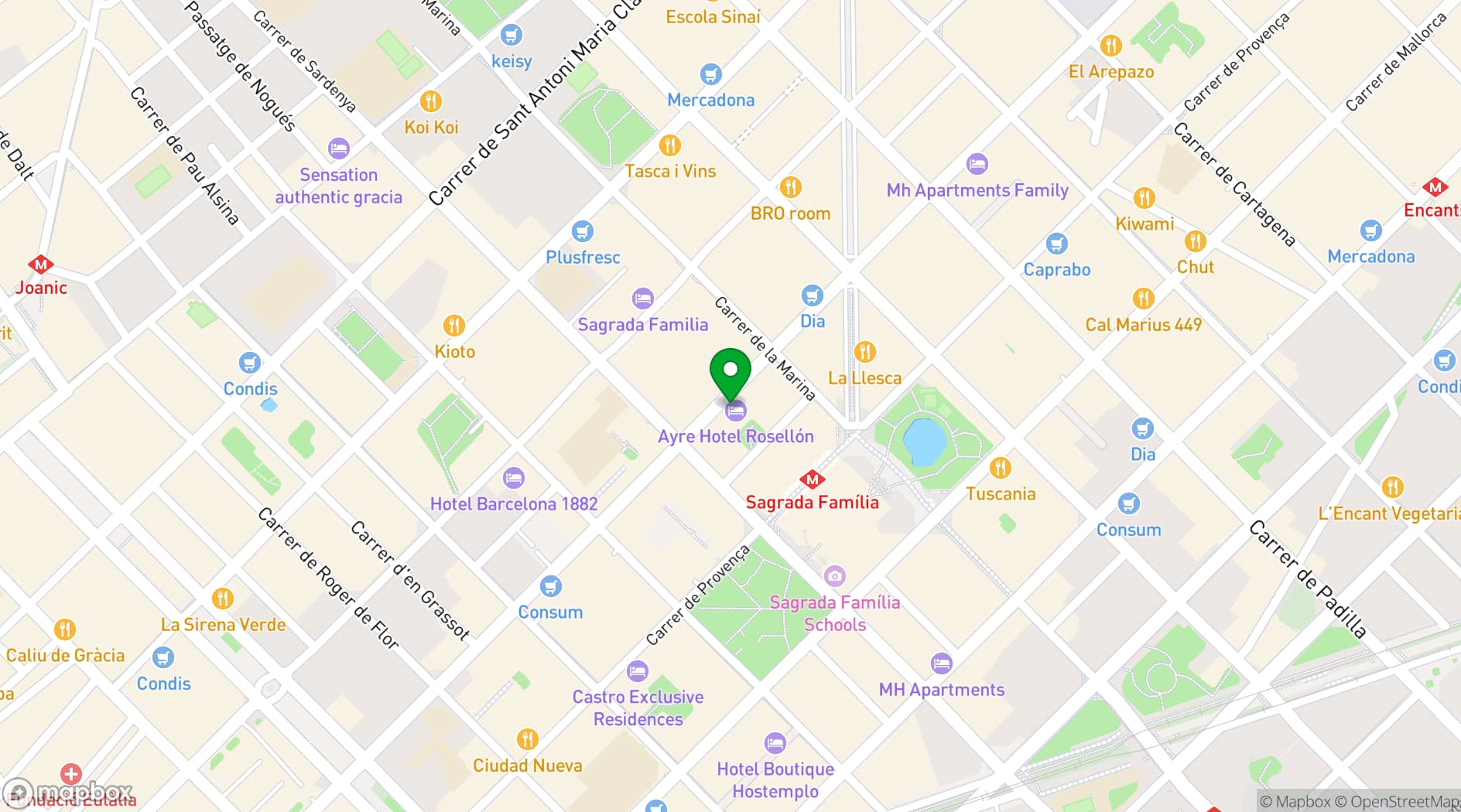 Map showing Sercotel Rosellón