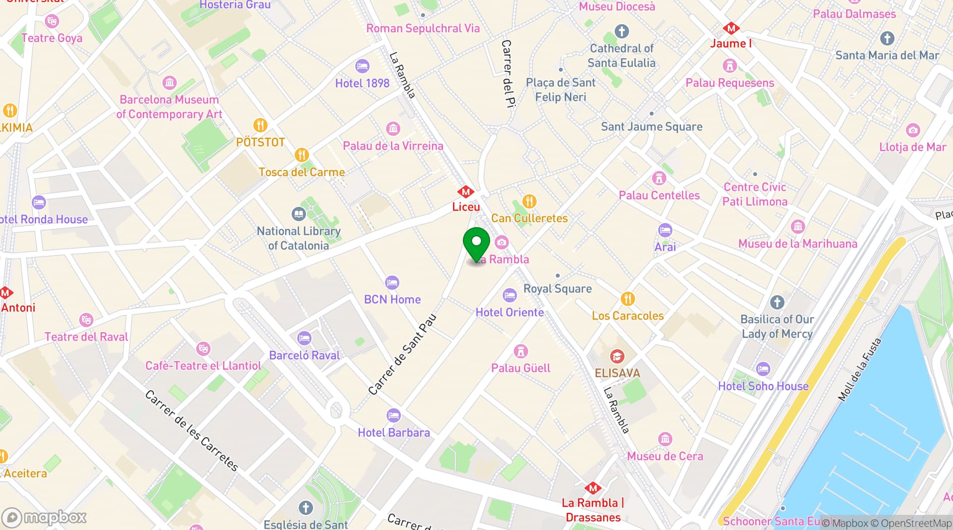 Map showing Gran Teatre del Liceu
