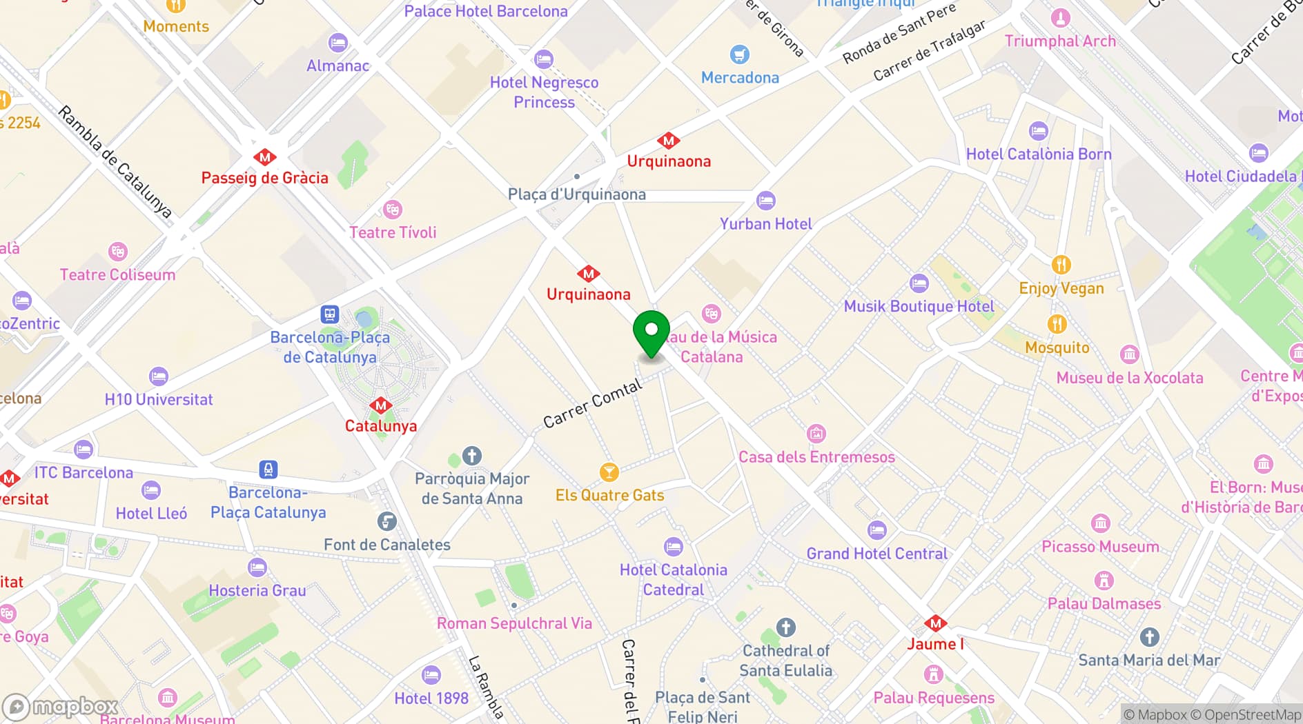 Map showing Ohla Barcelona
