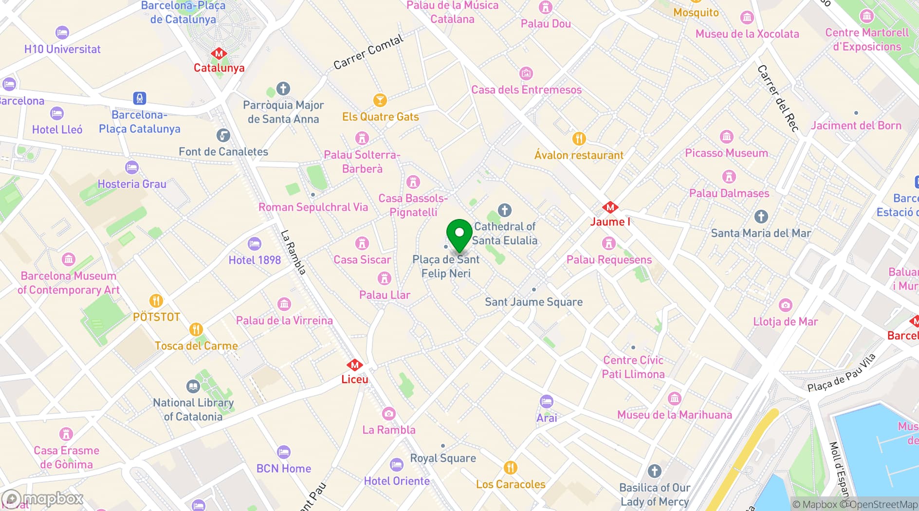 Map showing Hotel Neri