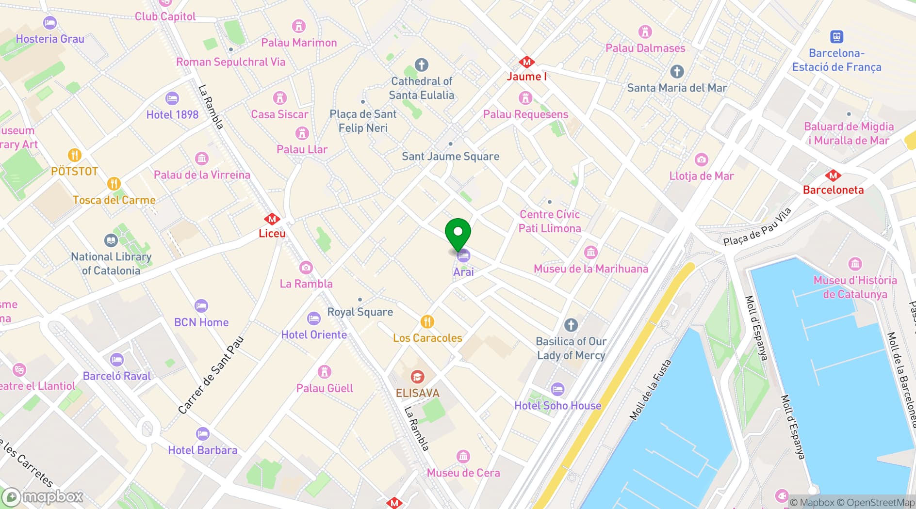 Map showing Aparthotel Arai