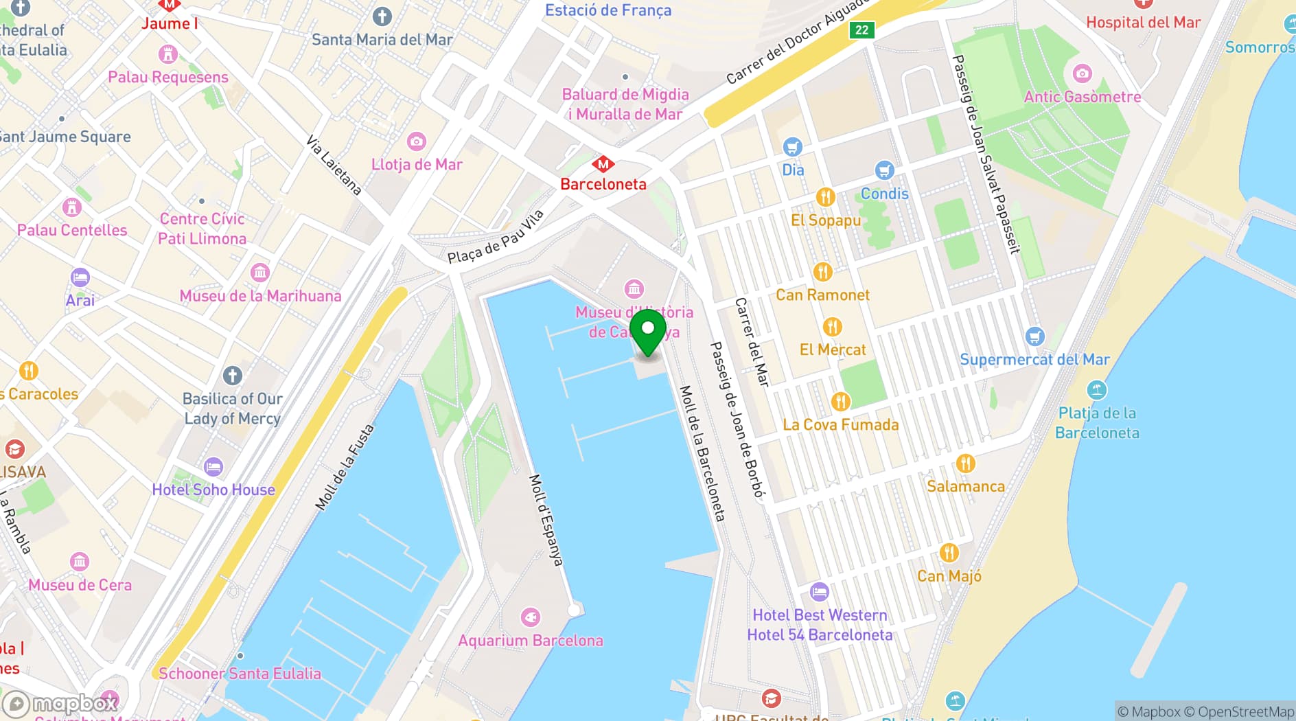 Map showing The Sea Garden
