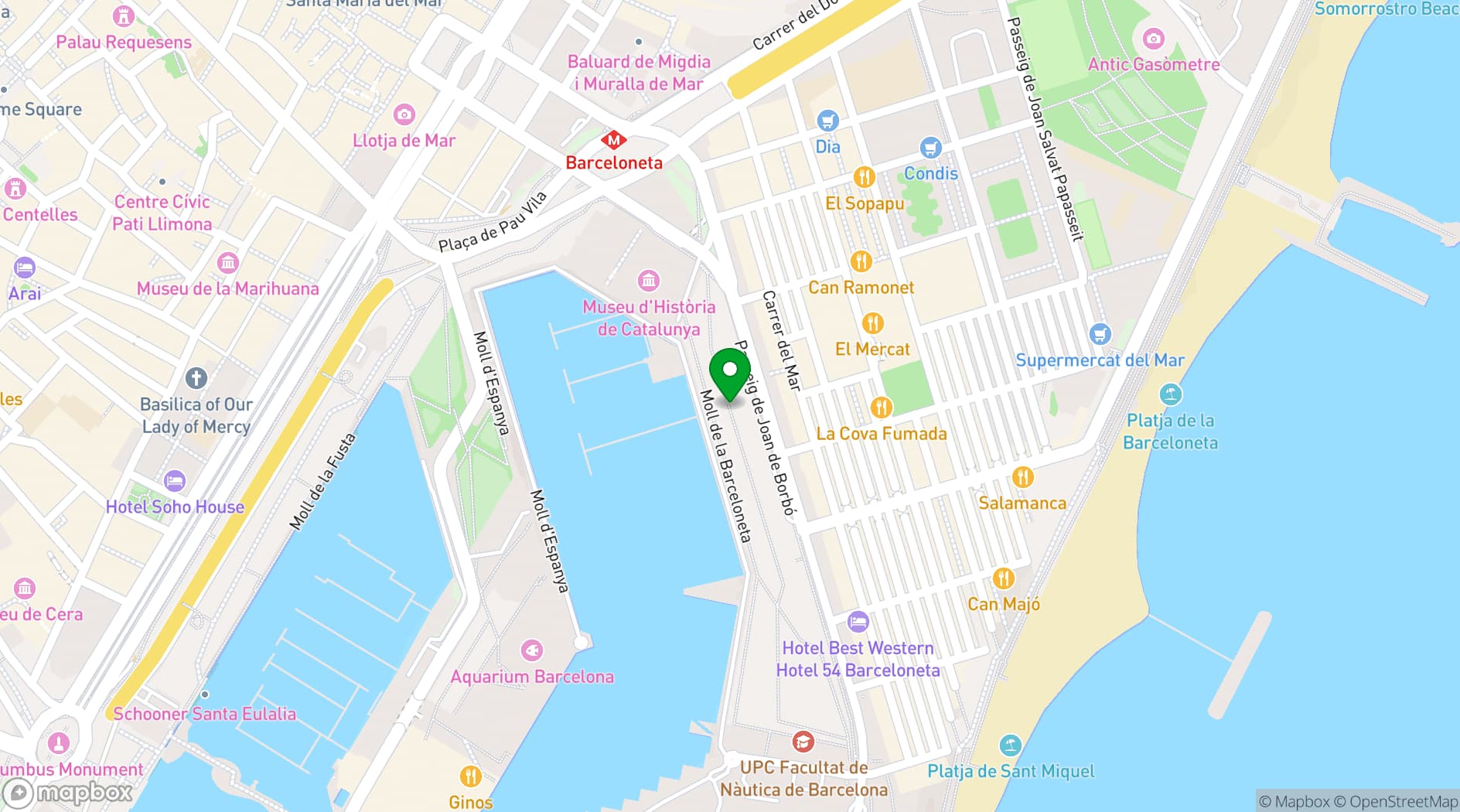 Map showing Marina Port Vell