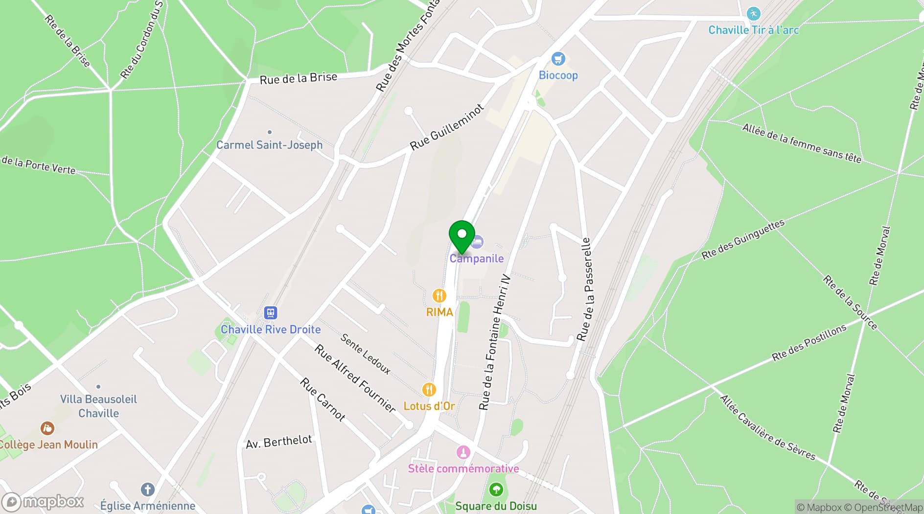 Map showing Atrium de Chaville