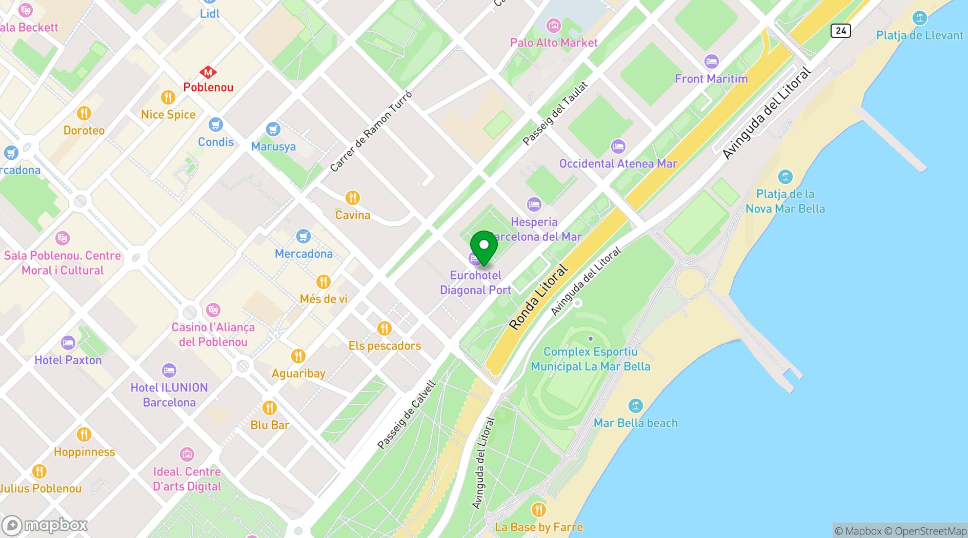 Map showing Best 4 Barcelona