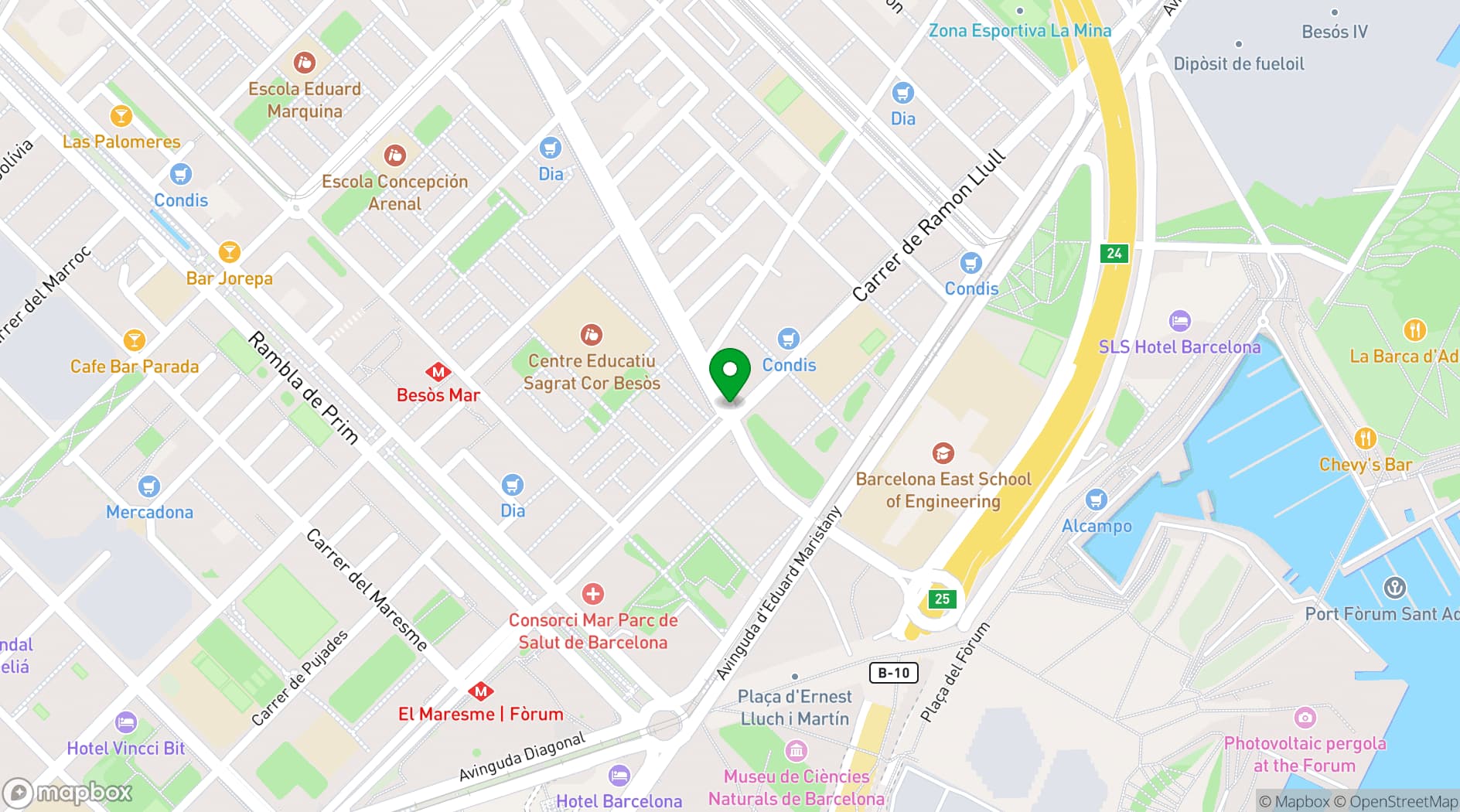 Map showing Tembo Barcelona