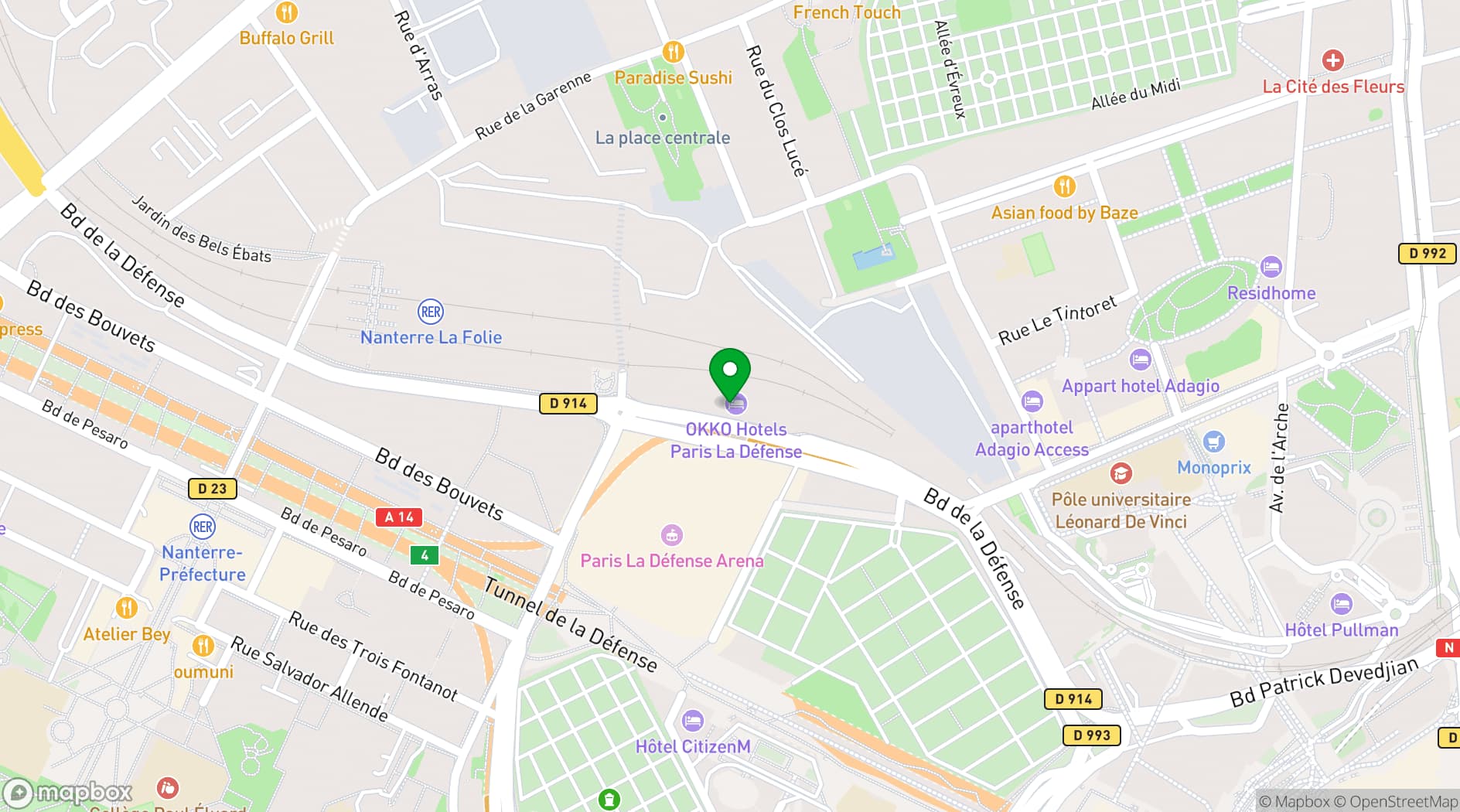 Map showing Paris La Défense Arena