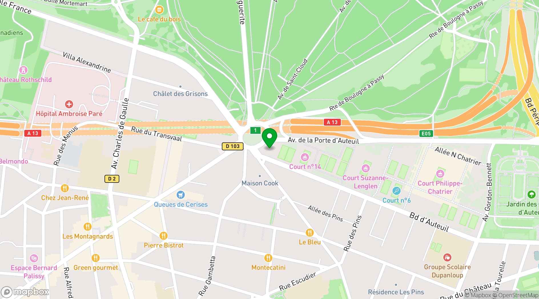 Map showing Pavillon des Princes