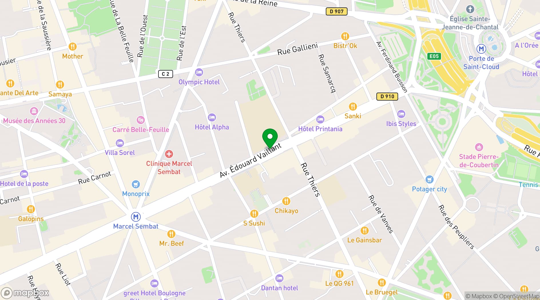 Map showing DoubleTree by Hilton Paris Boulogne