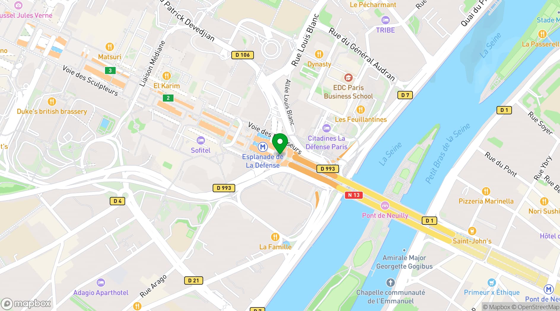 Map showing Oxygen La Défense