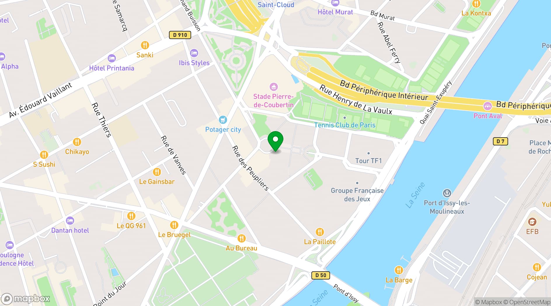 Map showing Le Meeting Place
