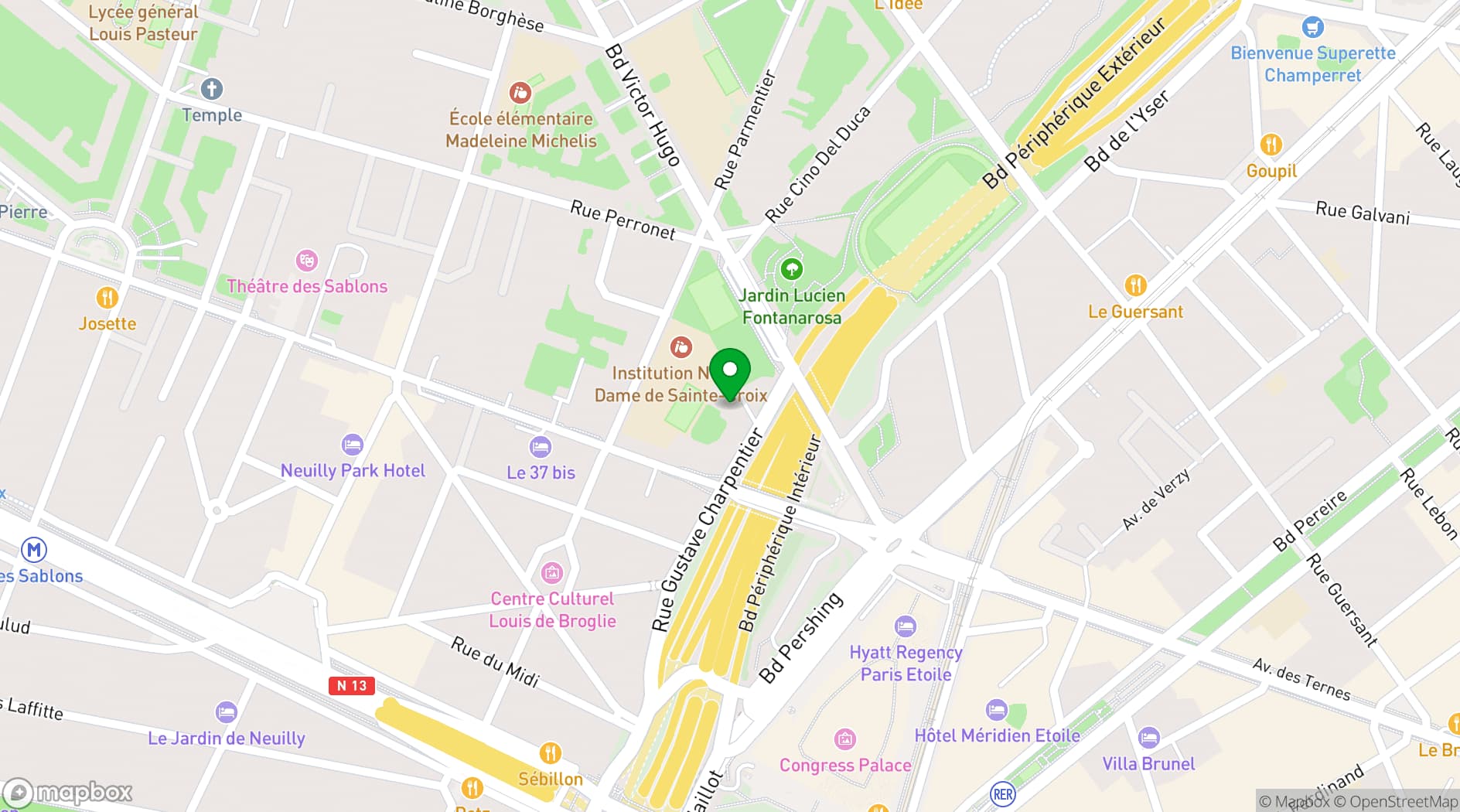 Map showing AC Hotel Paris Porte Maillot