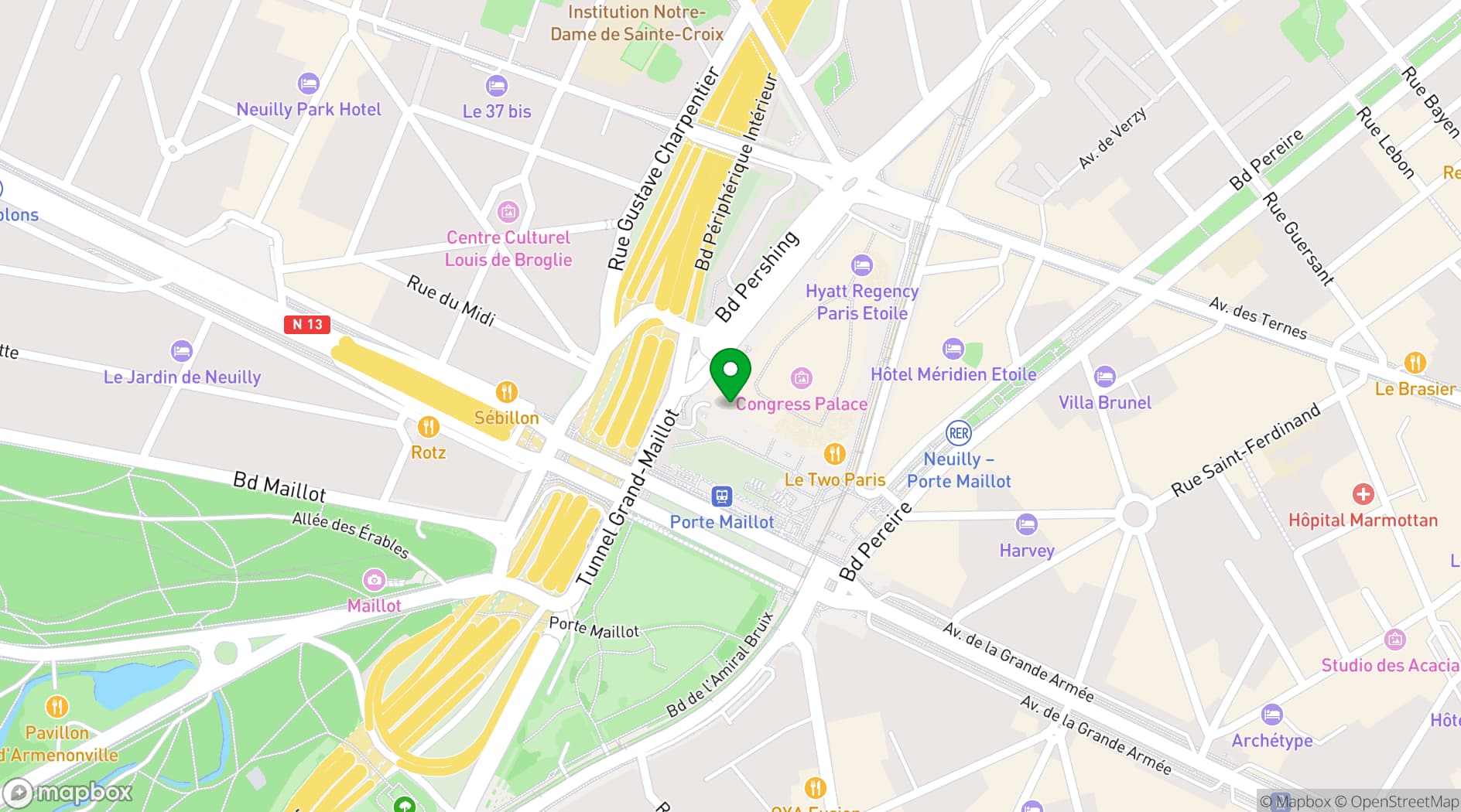 Map showing Salons Maillot